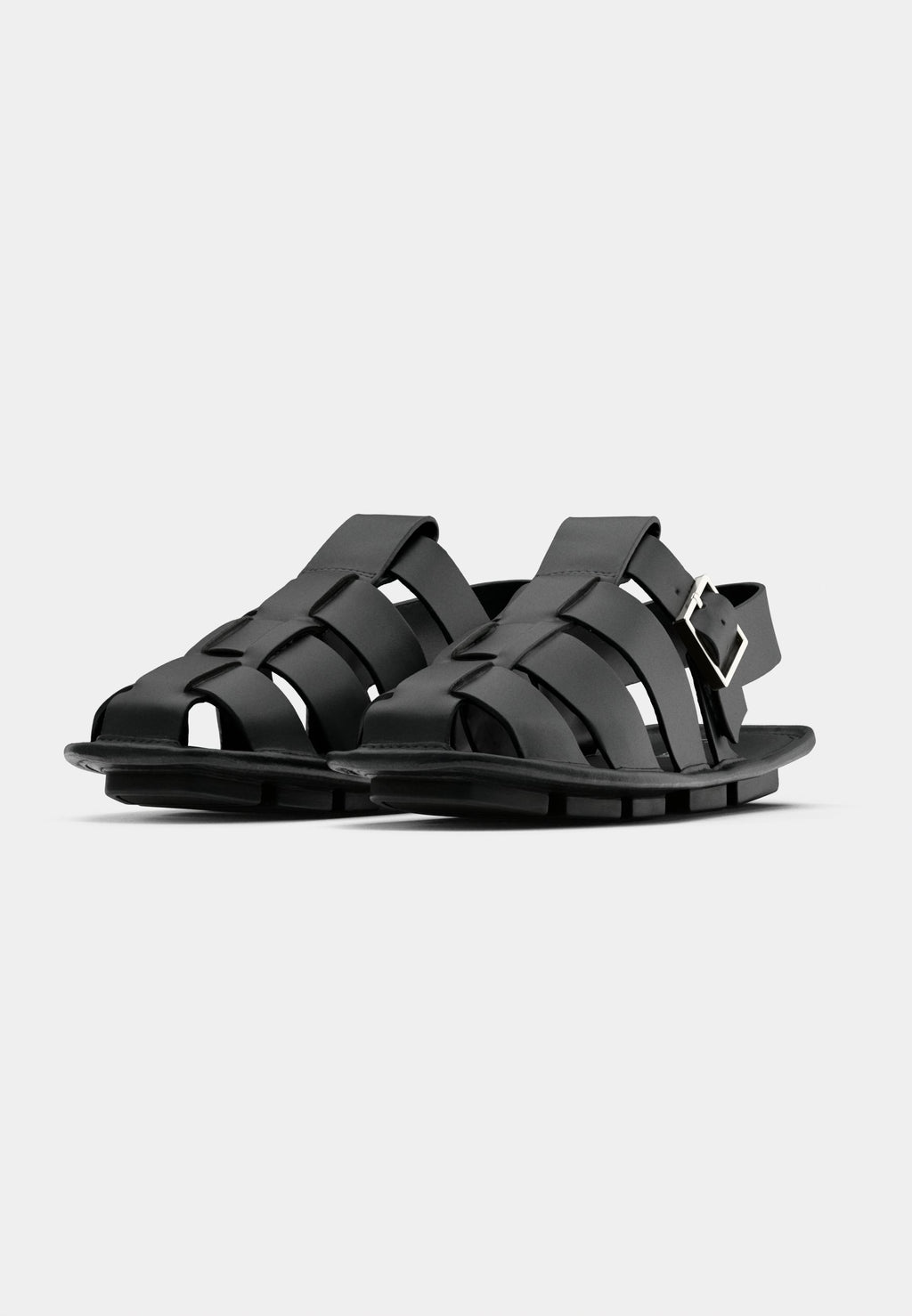 SQUARE FLAT FISHERMAN - Sandals - triple black