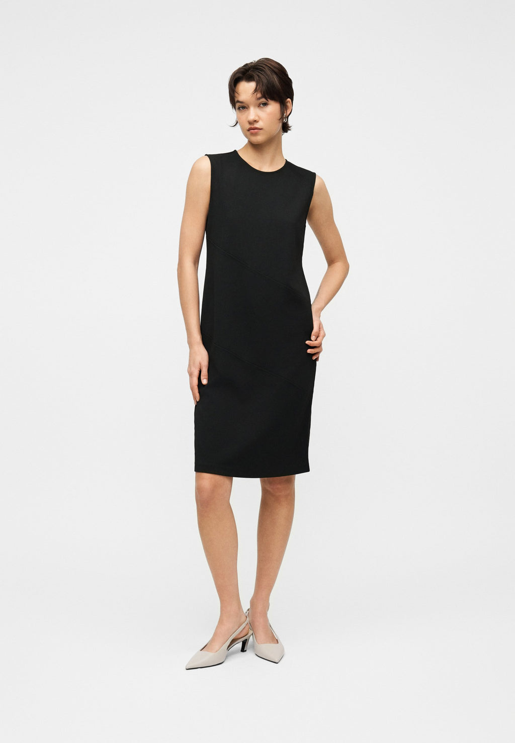 STRETCH DIAGONAL SEAM D - Day dress - black