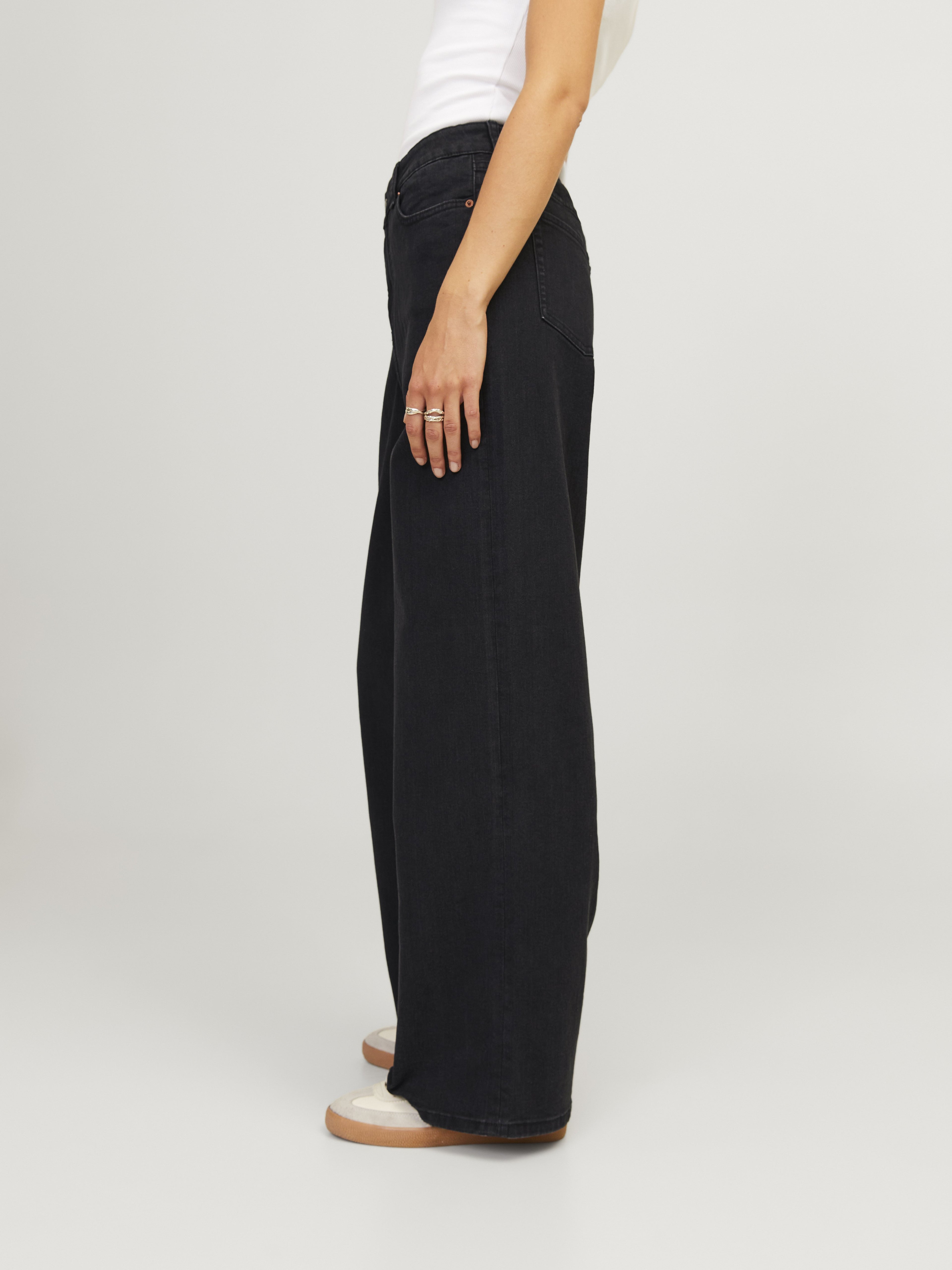 Wide fit JXTOKYO HW C6145 JEANS DNM NOOS - Wide Leg - black denim