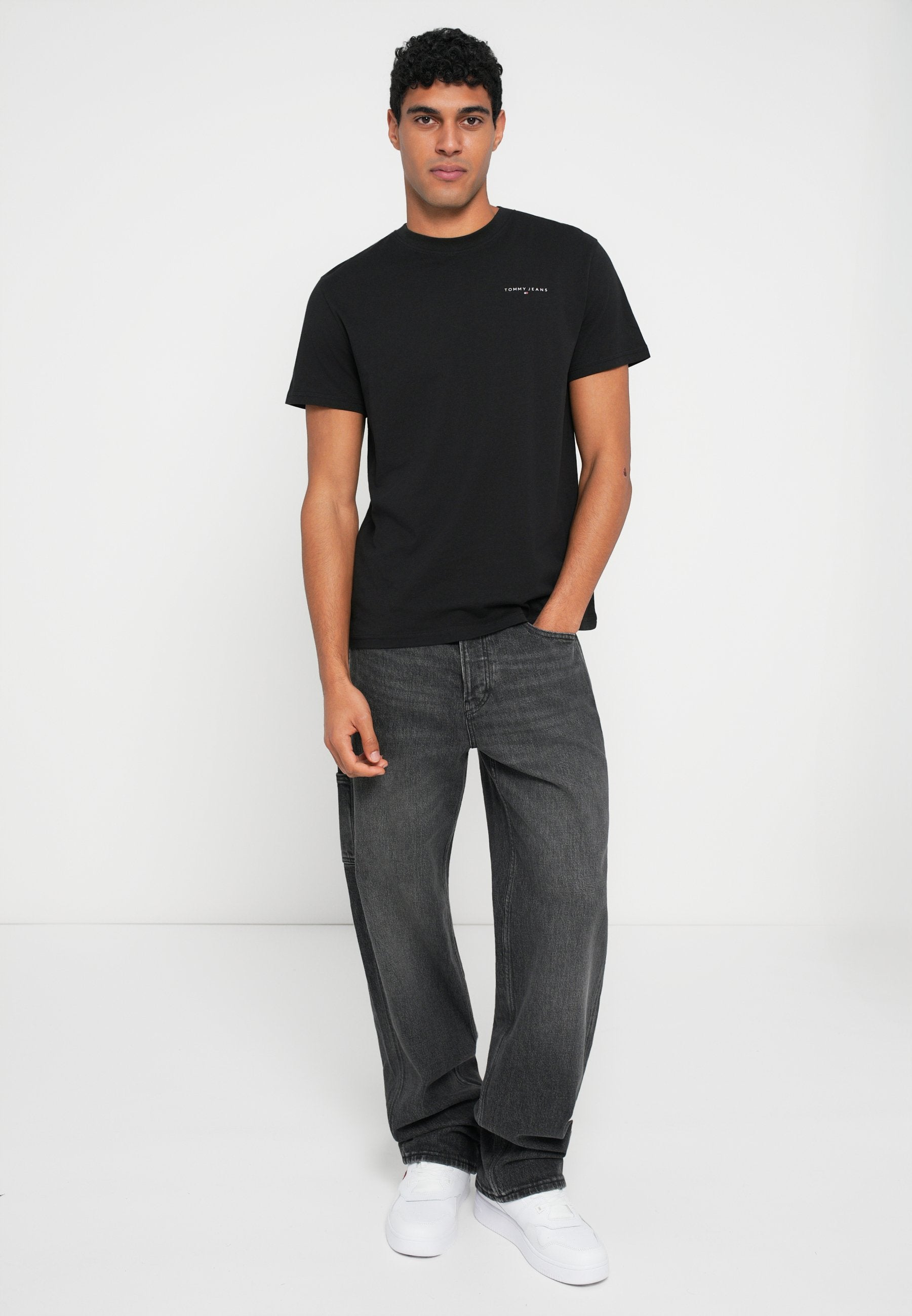 2-PACK LINEAR LOGO SLIM JERSEY T-SHIRTS - Basic T-shirt - ecru/black