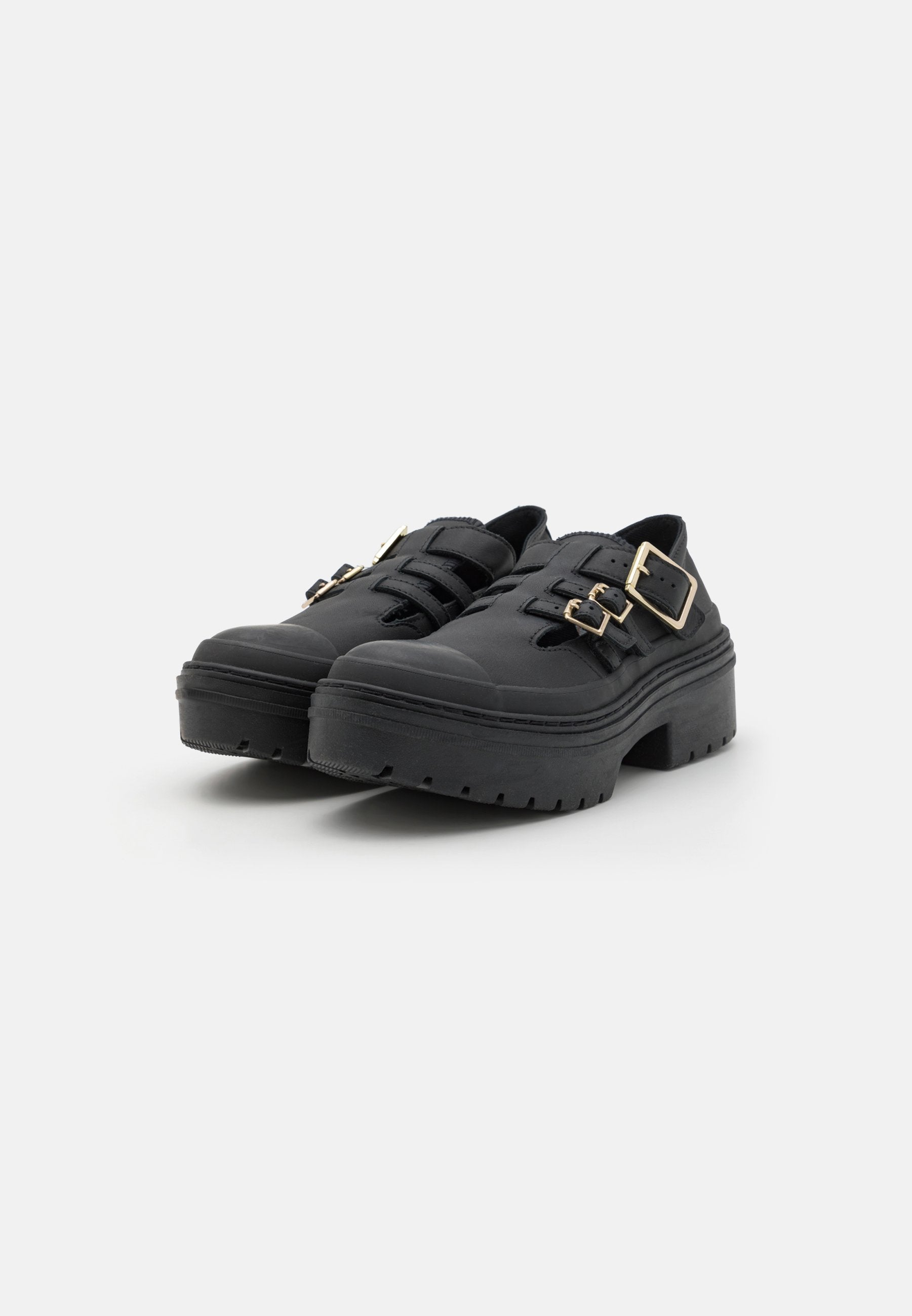 CHUCK TAYLOR ALL STAR LUGGED HEEL MARY JANE PLATFORM - Plateformes à talons - black/gold