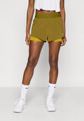 SWIFT - 2-in-1 shorts - olive flak/peat moss/reflective silver-coloured