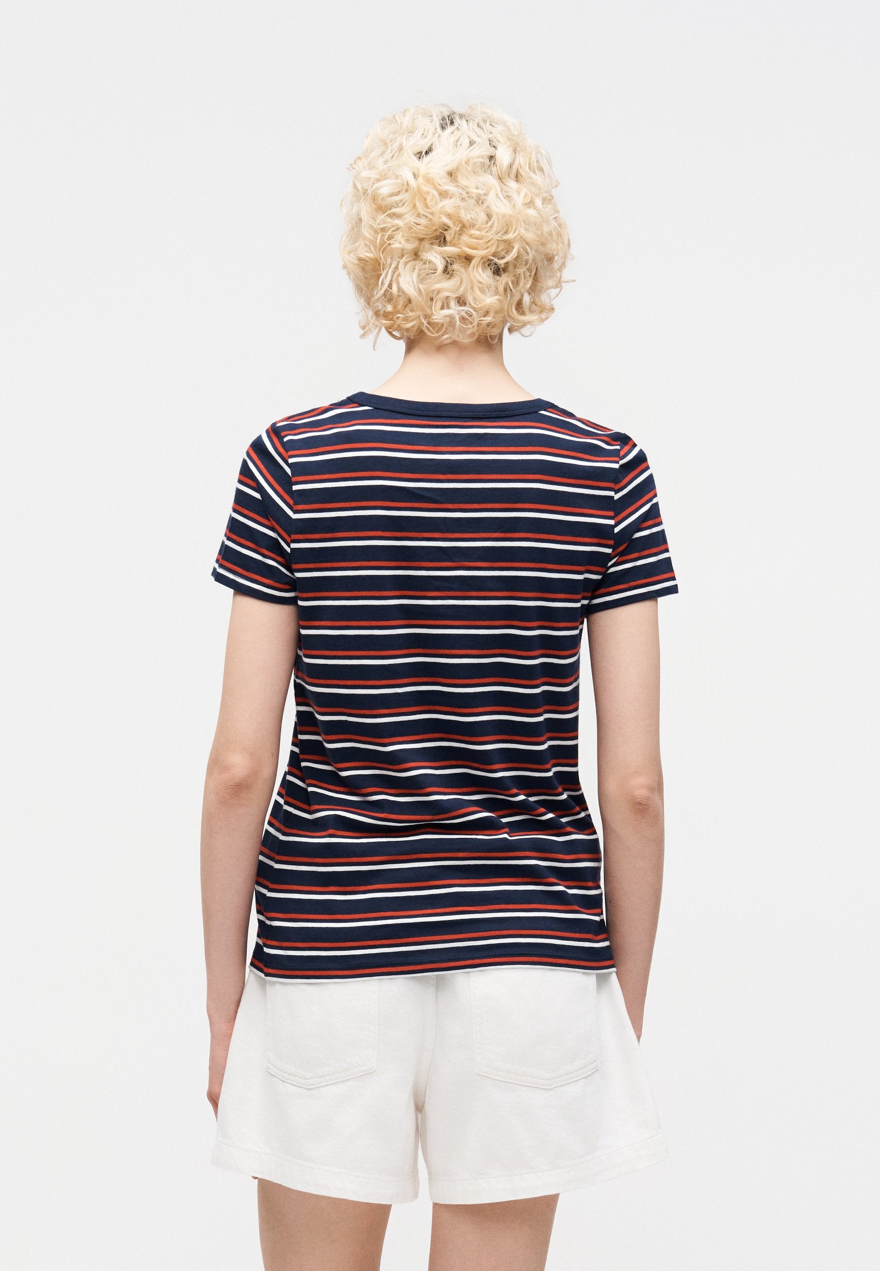 STRIPE - Print T-shirt - navy/red