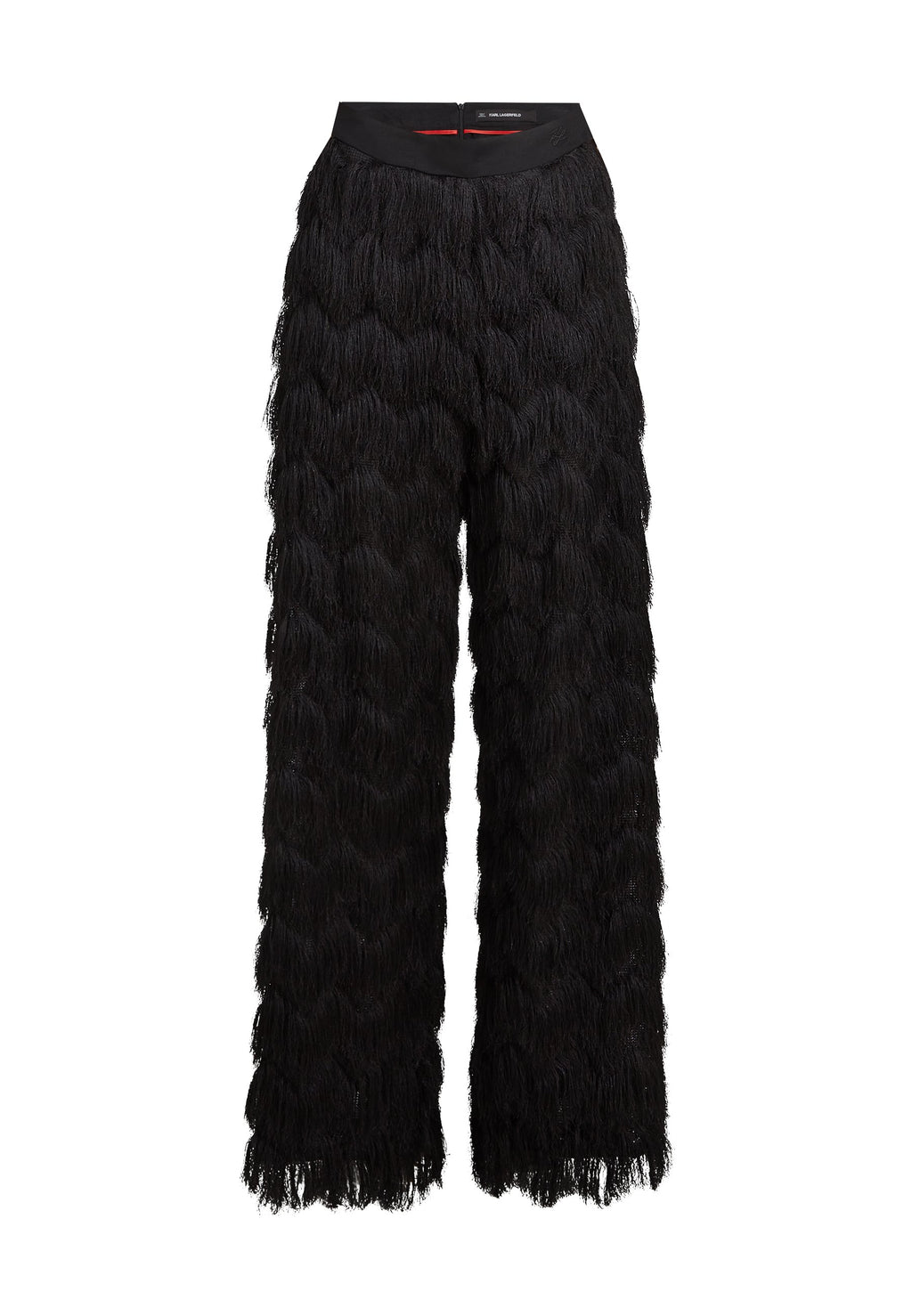 STUDIO FRINGE PANTS - Trousers - black