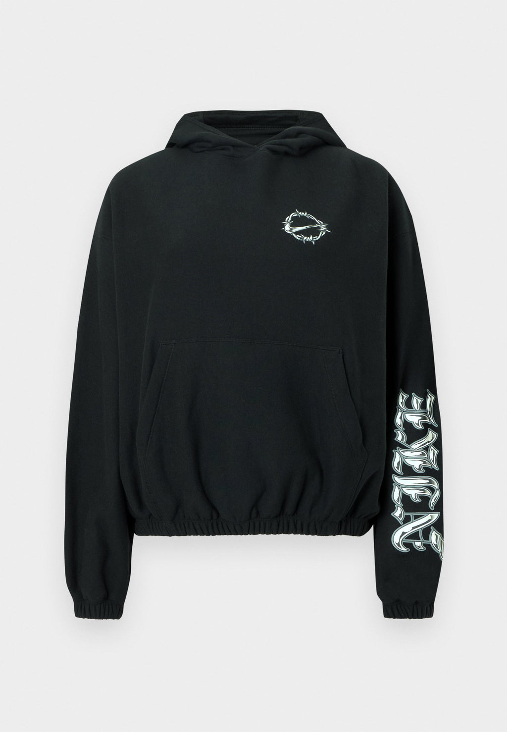 STREET - Sweat à capuche - noir/gris collège