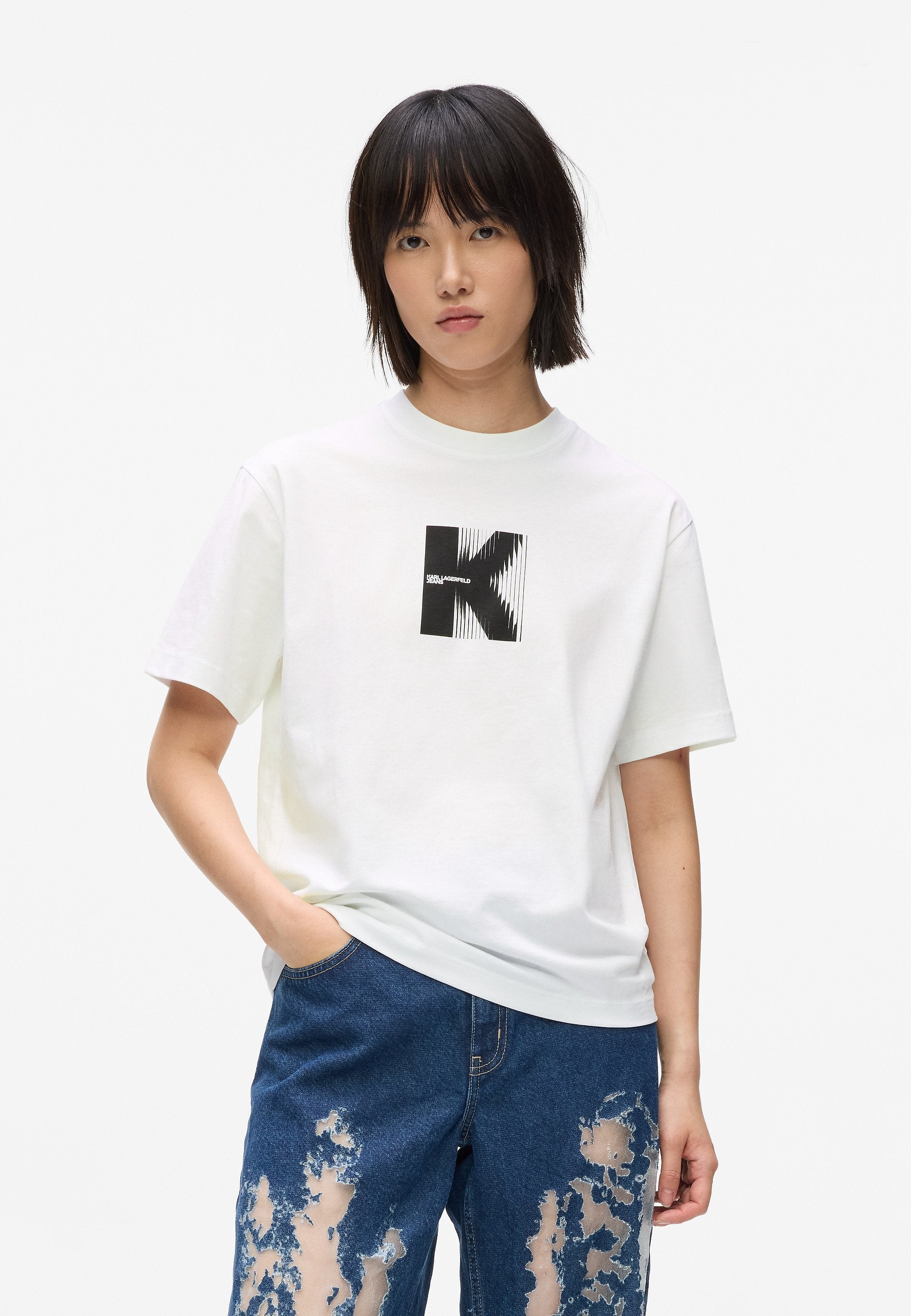 LOGO TEE - Print T-shirt - white
