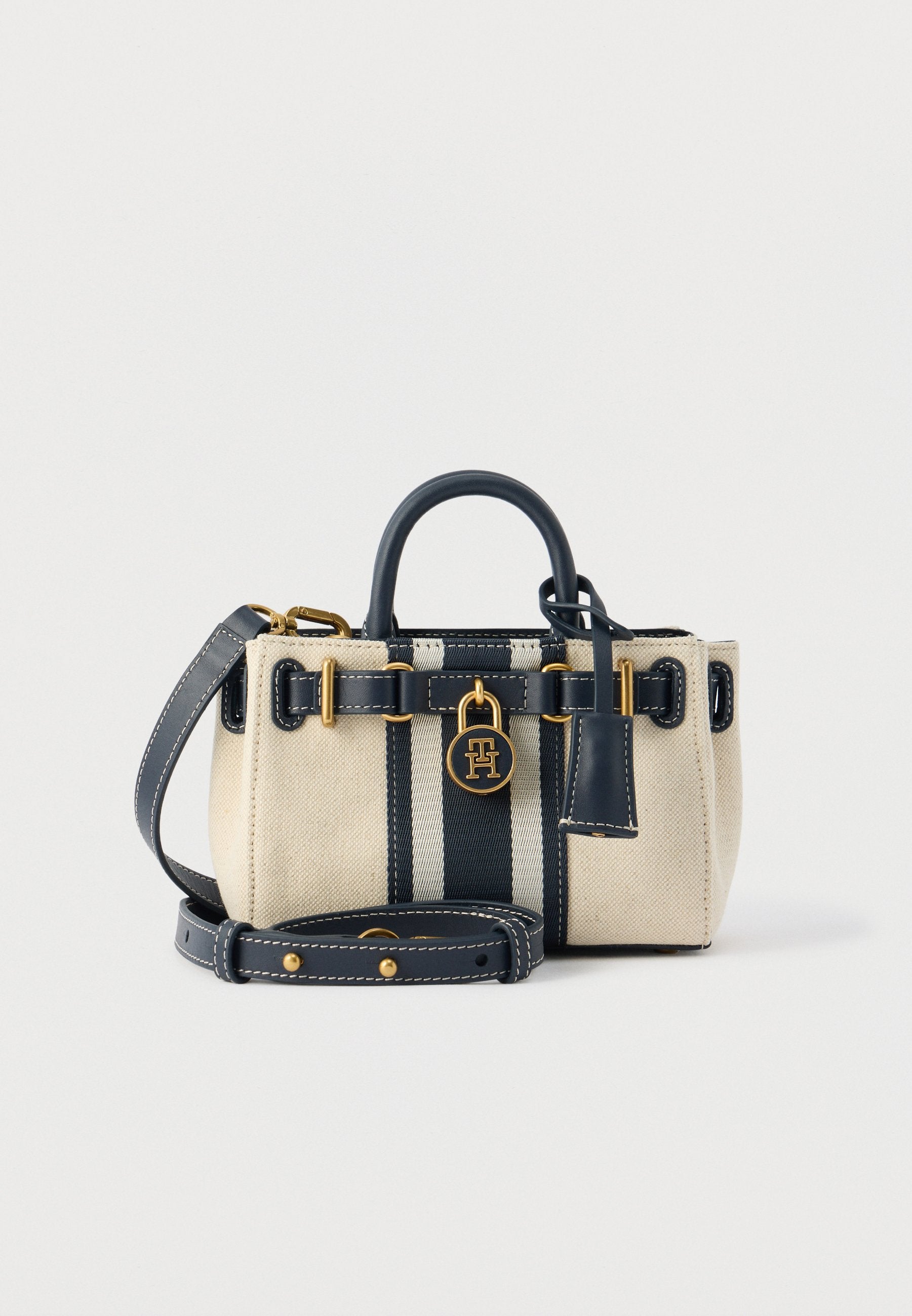 THE AMERICAN ICON CANVAS TOTE BAG - Handbag - white canvas/blue