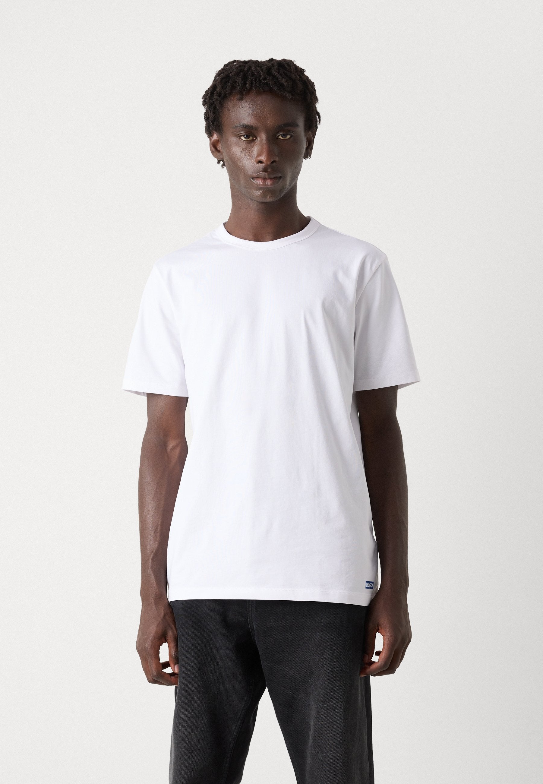NAOLO 2 PACK - Basic T-shirt - white/black