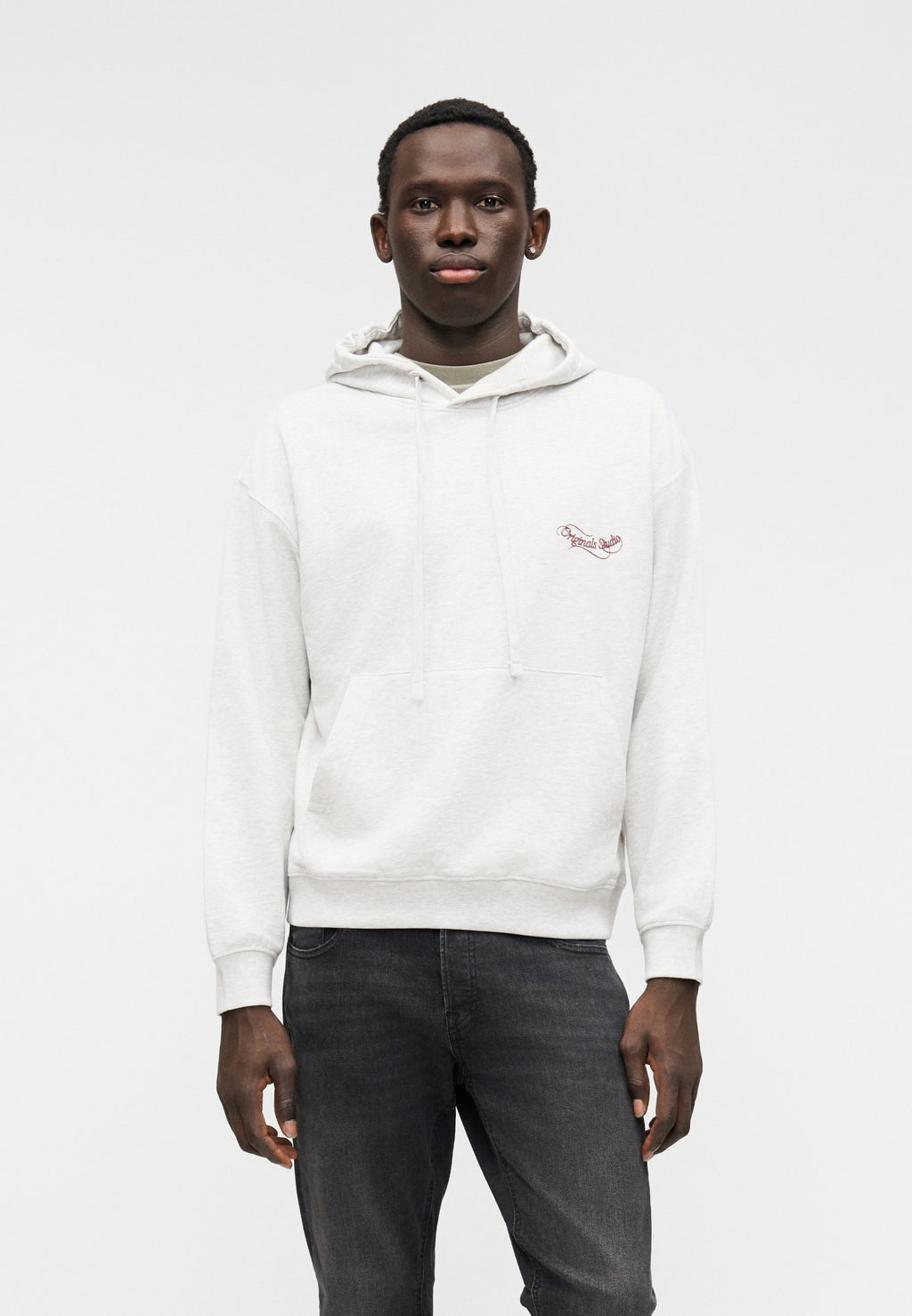 JORNIAGARA TYPO HOOD - Sweatshirt - bright white