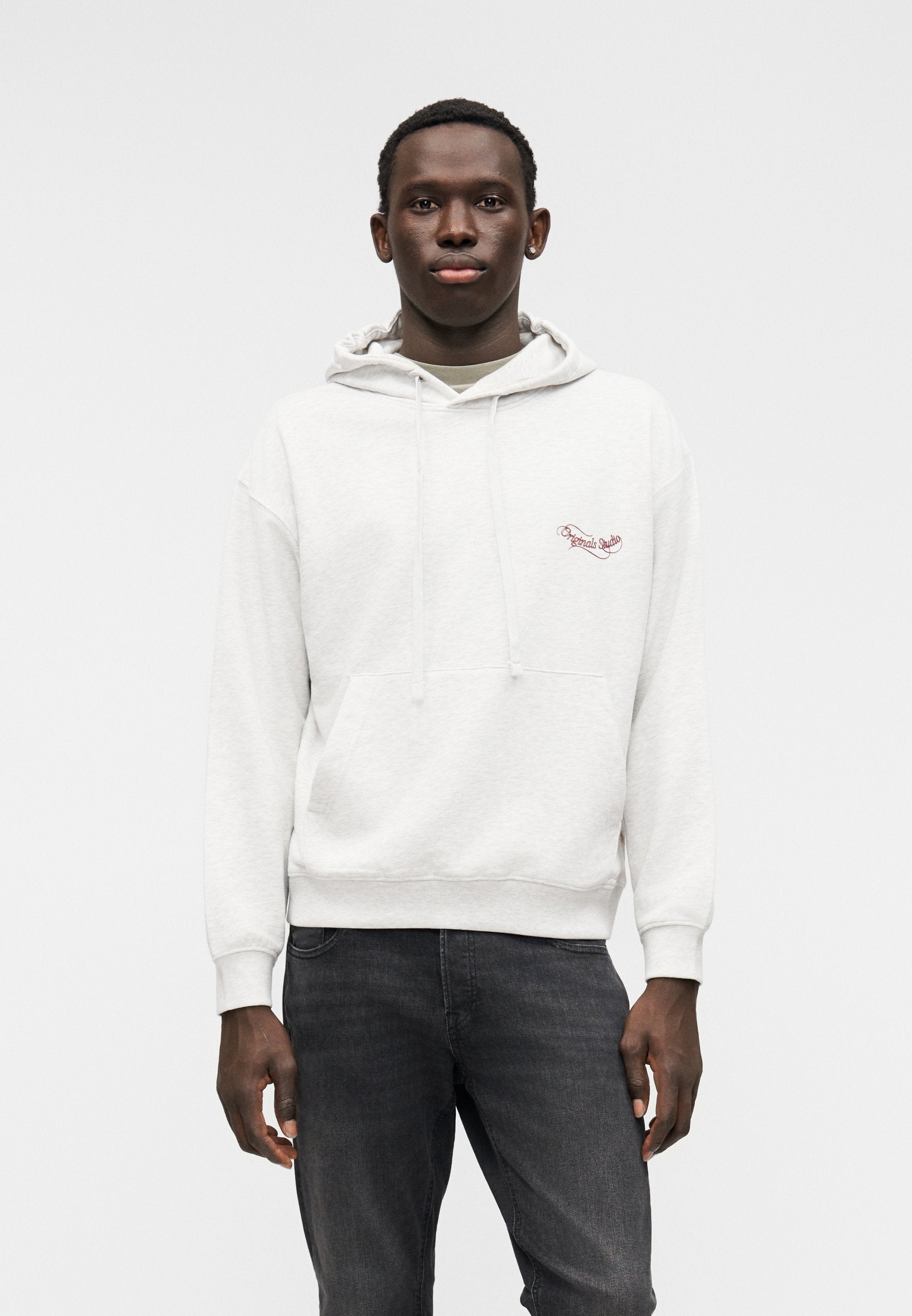 JORNIAGARA TYPO HOOD - Sweatshirt - bright white