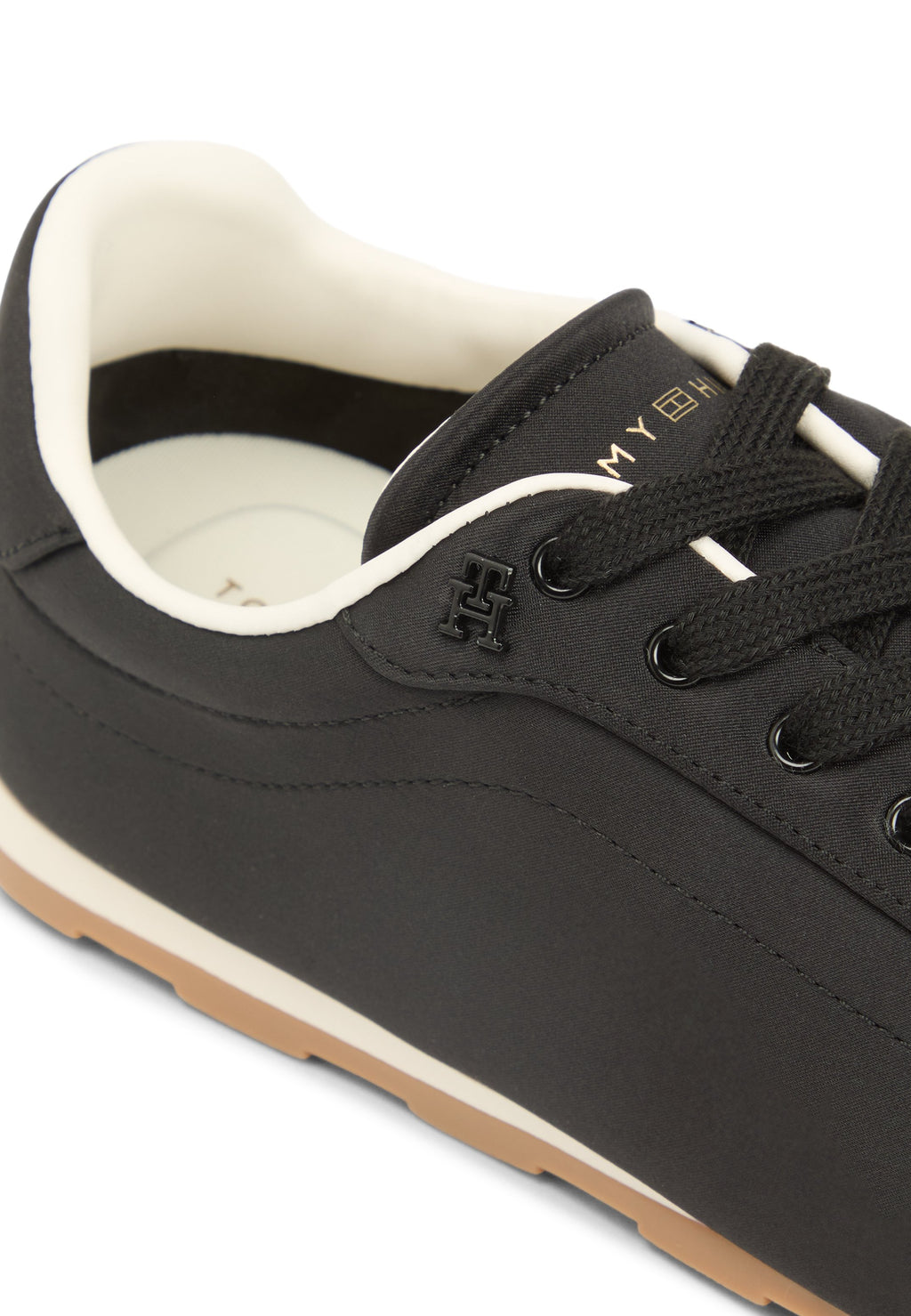 TH MONOGRAM SATIN TRAINERS - Trainers - black