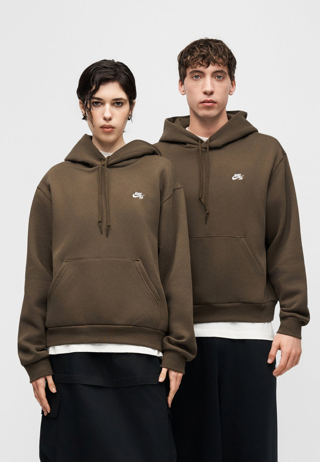 LOGO UNISEX - Hoodie - dark hazel/white