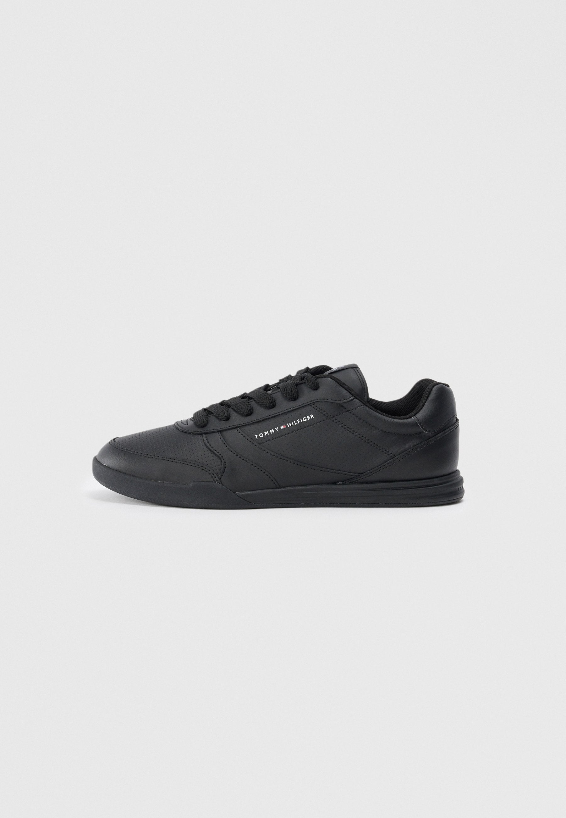DEBOSSED LOGO CUPSOLE TRAINERS WITH LEATHER - Trainers - black