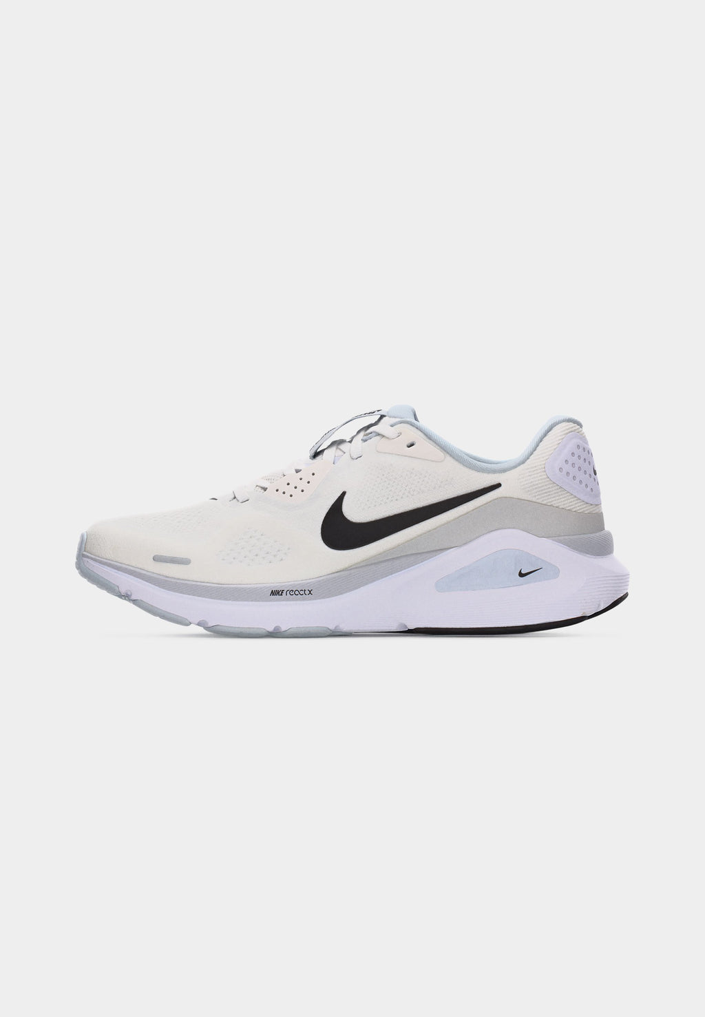 W NIKE STRUCTURE 26 - Yol koşu ayakkabısı - beyaz/siyah/saf platin renkli