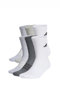 CUSHIONED CREW UNISEX 6 PACK - Sports socks - white/light grey heather/medium grey heather/dark grey heath