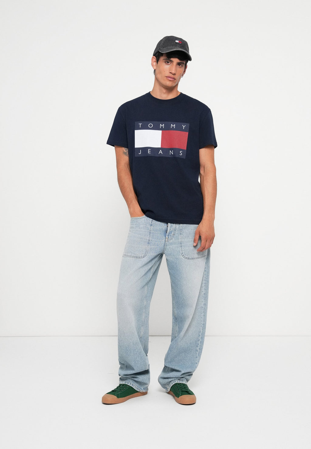 TJM REG BIG FLAG SS TEE EXT - Print T-shirt - dark night navy