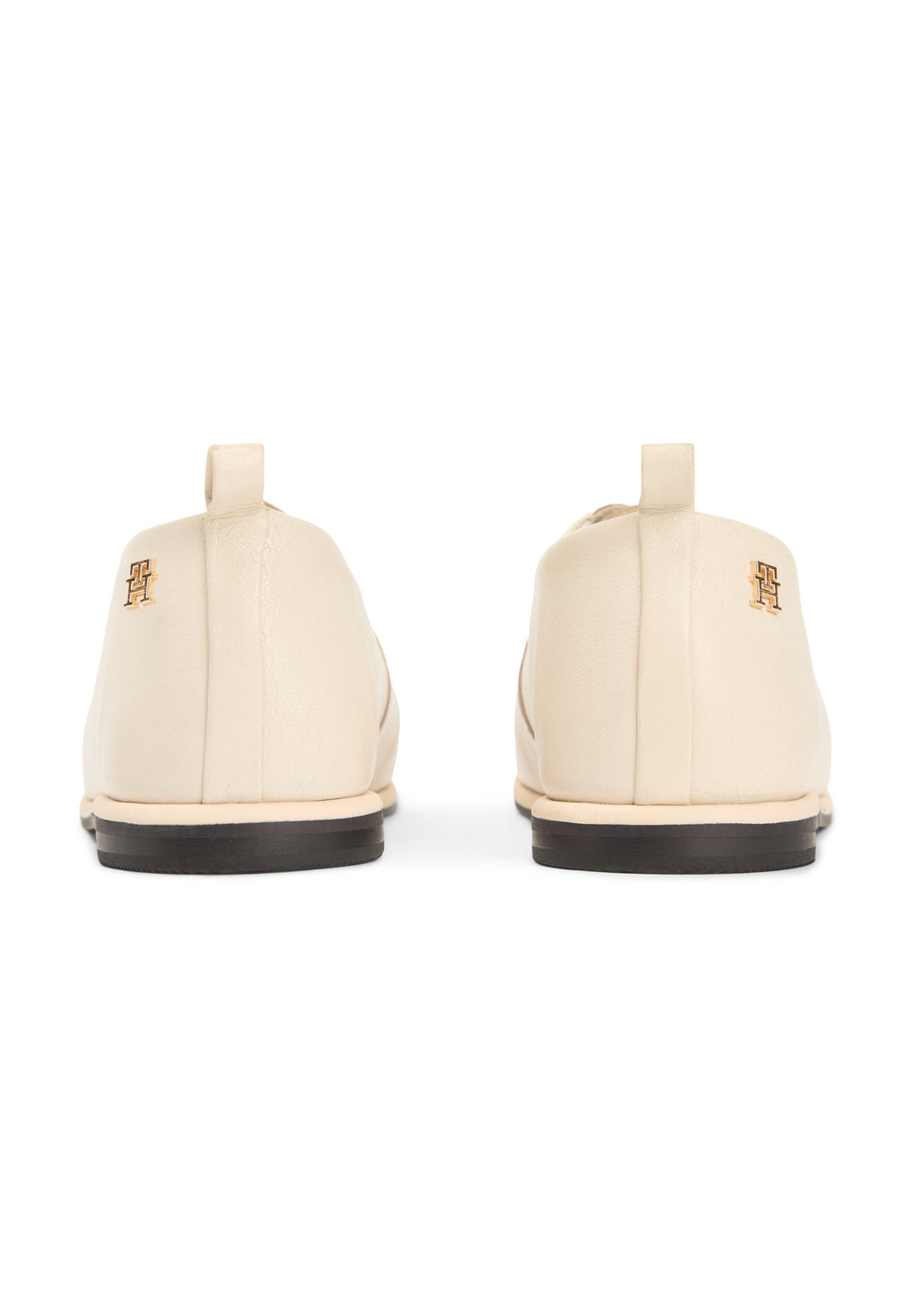 TH MONOGRAM LEATHER OXFORD SHOES - Lace-ups - soft cream