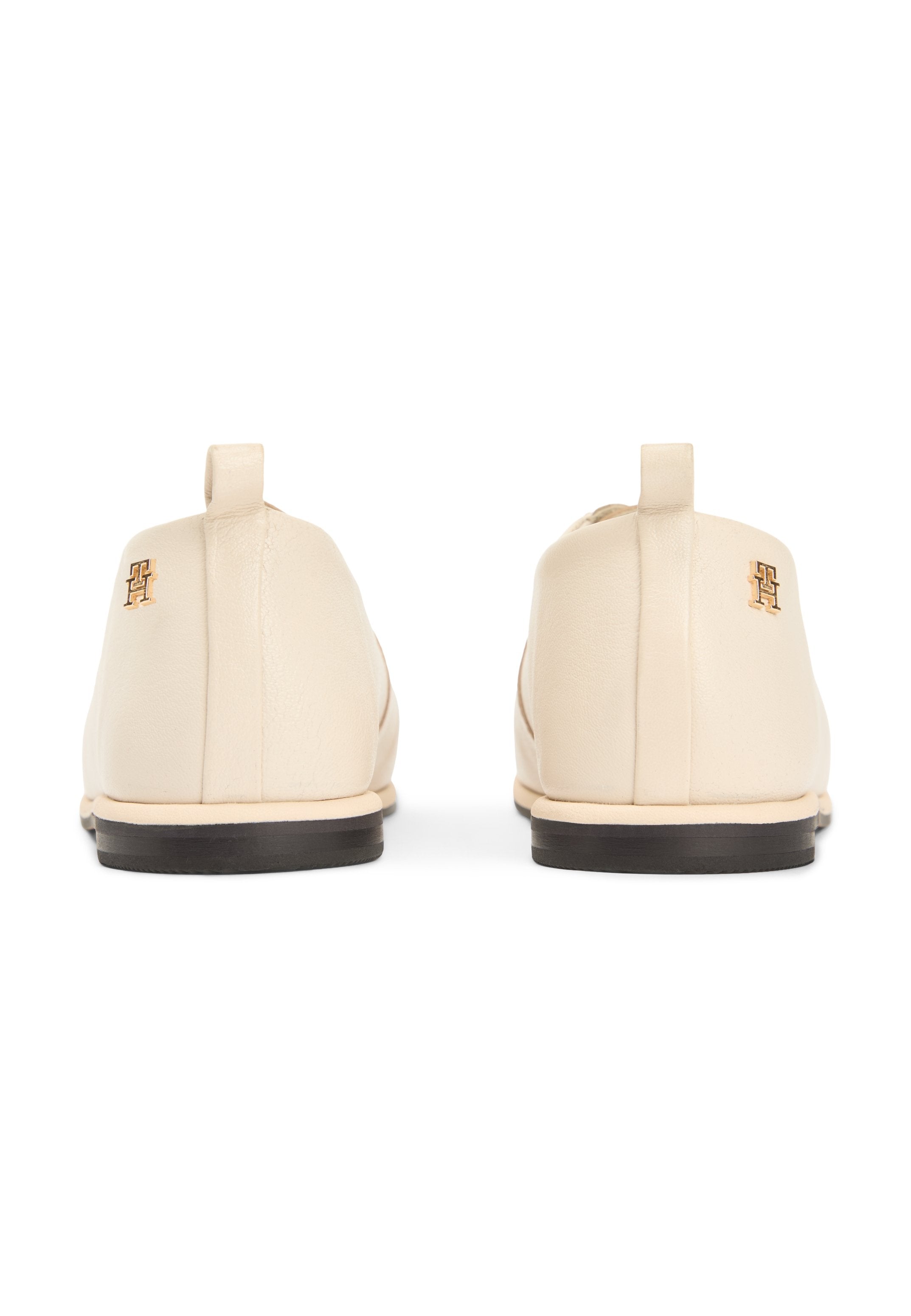 TH MONOGRAM LEATHER OXFORD SHOES - Lace-ups - soft cream