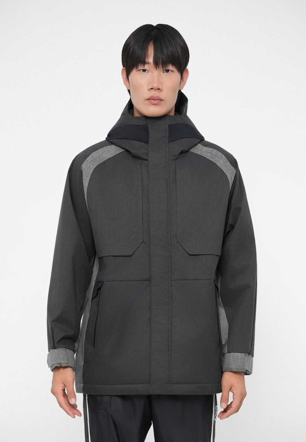 TRAIN LUX PADDED HOODIE JACKET - Parka - dark grey melange
