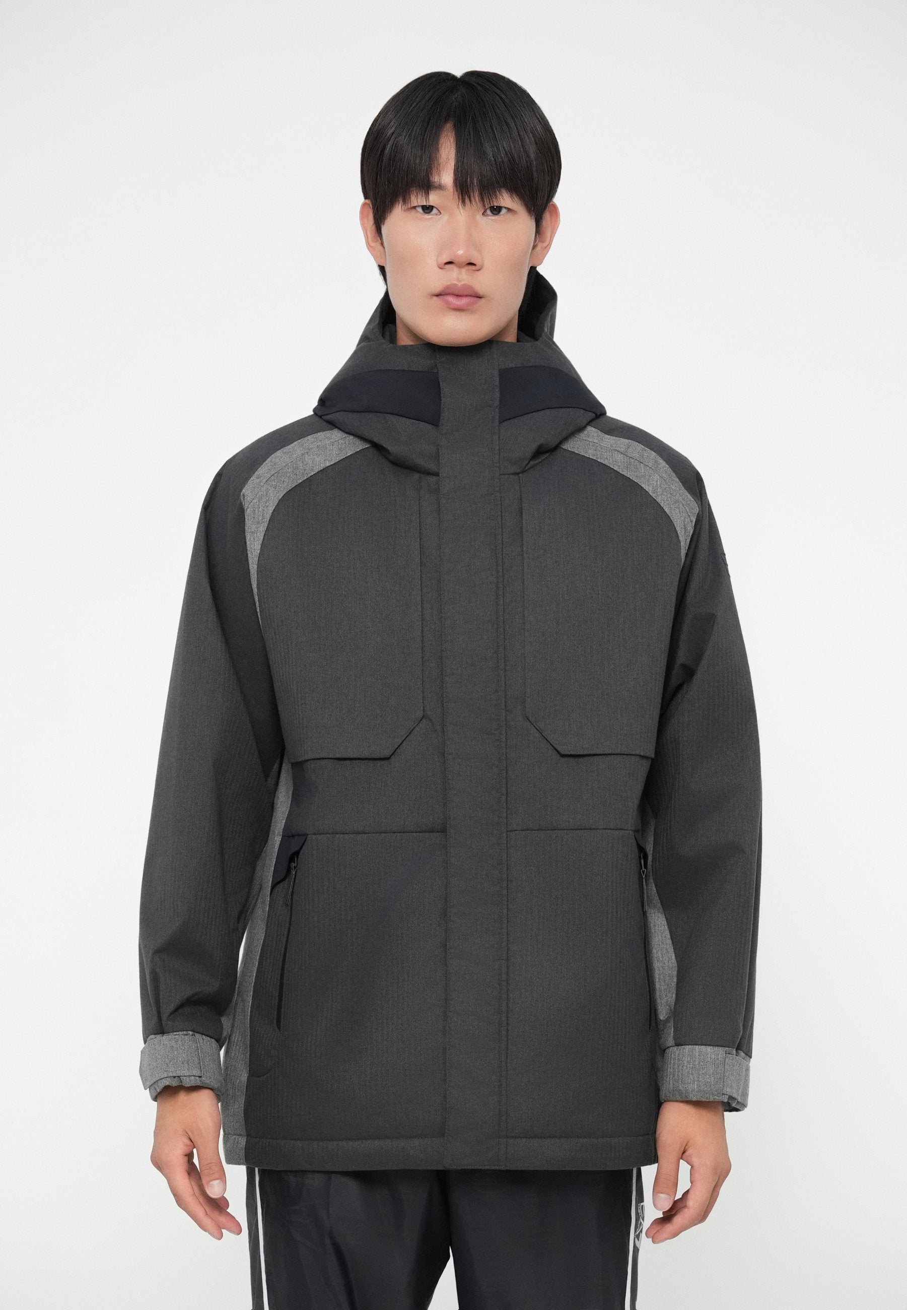 TRAIN LUX PADDED HOODIE JACKET - Parka - dark grey melange