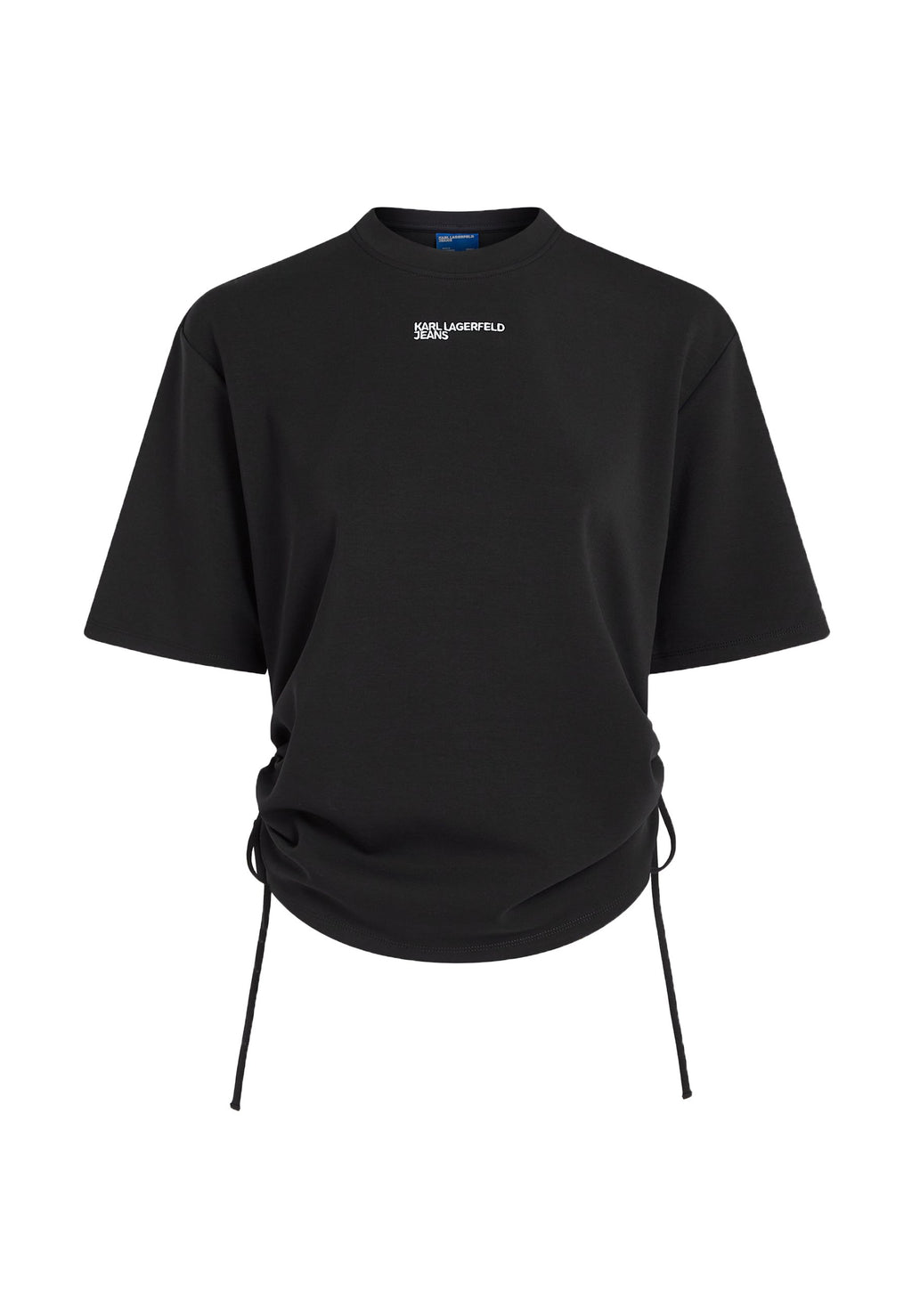 TIE DETAIL RUCHED - Basic T-shirt - black