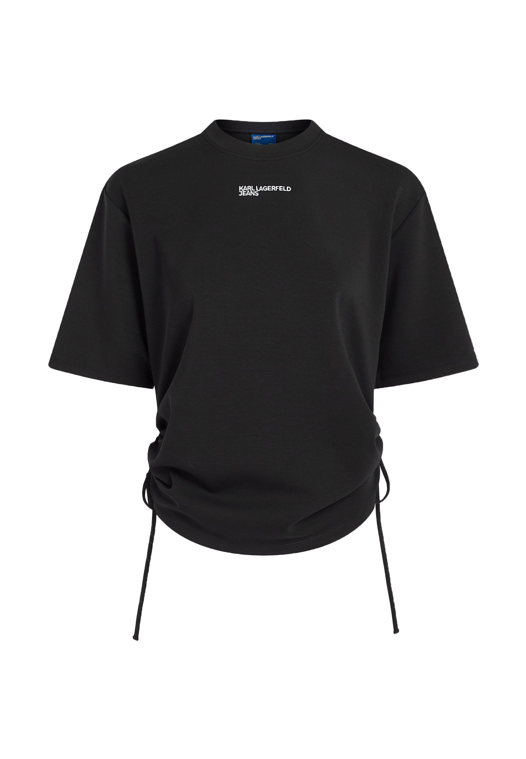 TIE DETAIL RUCHED - Basic T-shirt - black