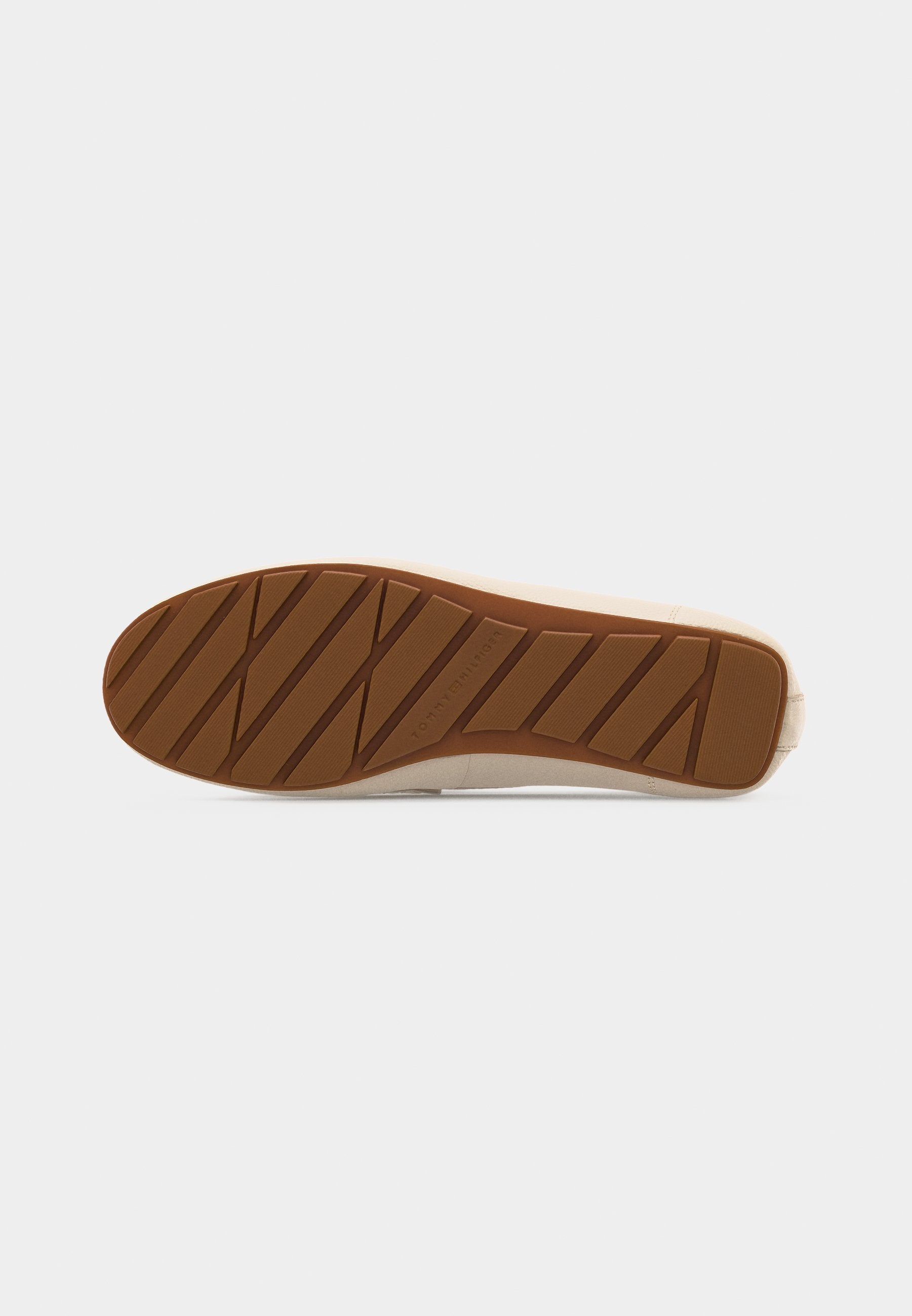 LEATHER ENAMEL FLAG DRIVER SHOES - Moccasins - classic beige