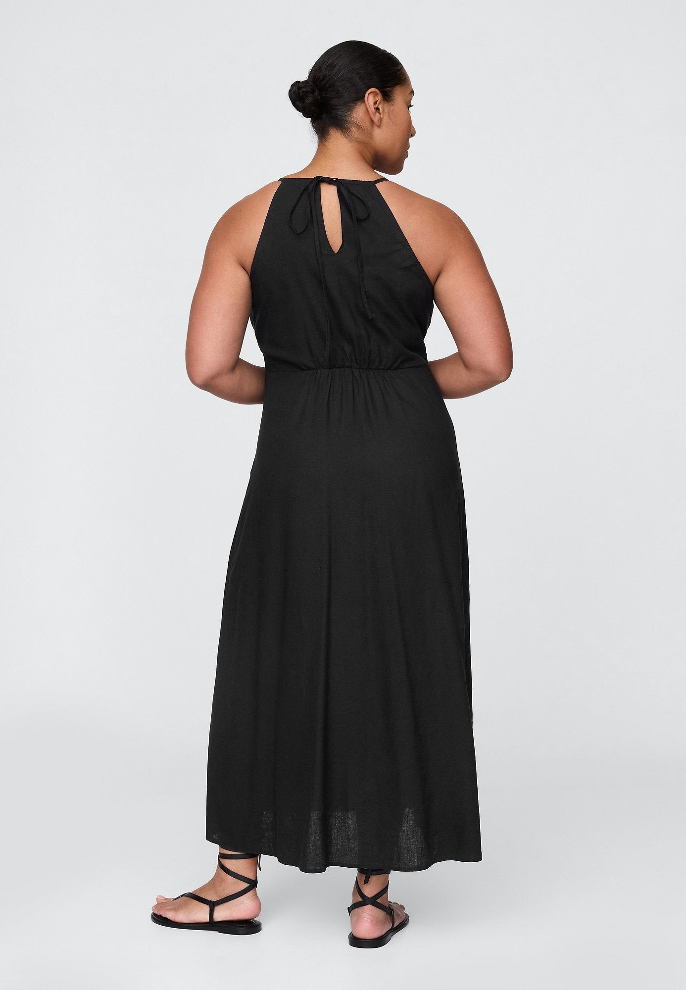 HALTER EMBRO MAXI - Day dress - true black