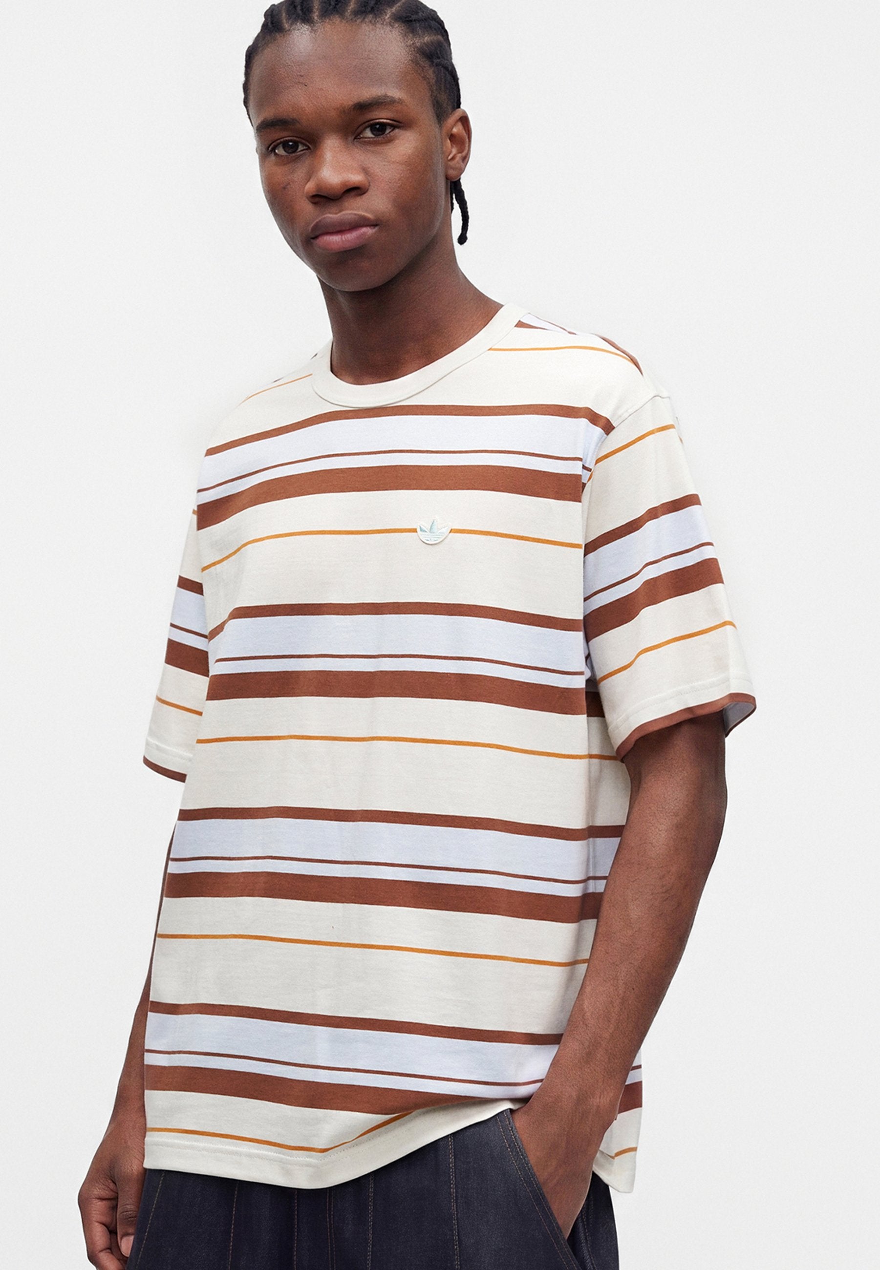 TEE-SHIRT RAYÉ UNISEXE - T-shirt imprimé - blanc cassé