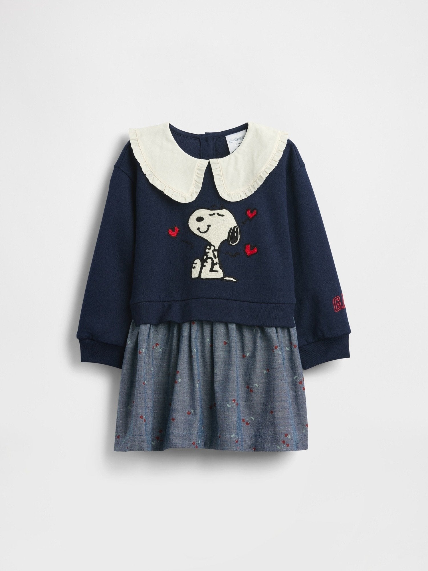 BABY & TODDLER SNOOPY RUFFLE COLLAR SWEATSHIRT DRESS - Day dress - dark blue
