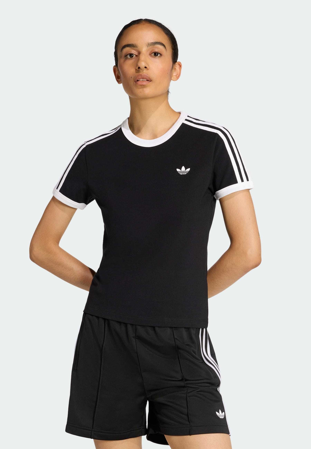 3S TEE SLIM - Print T-shirt - black/white