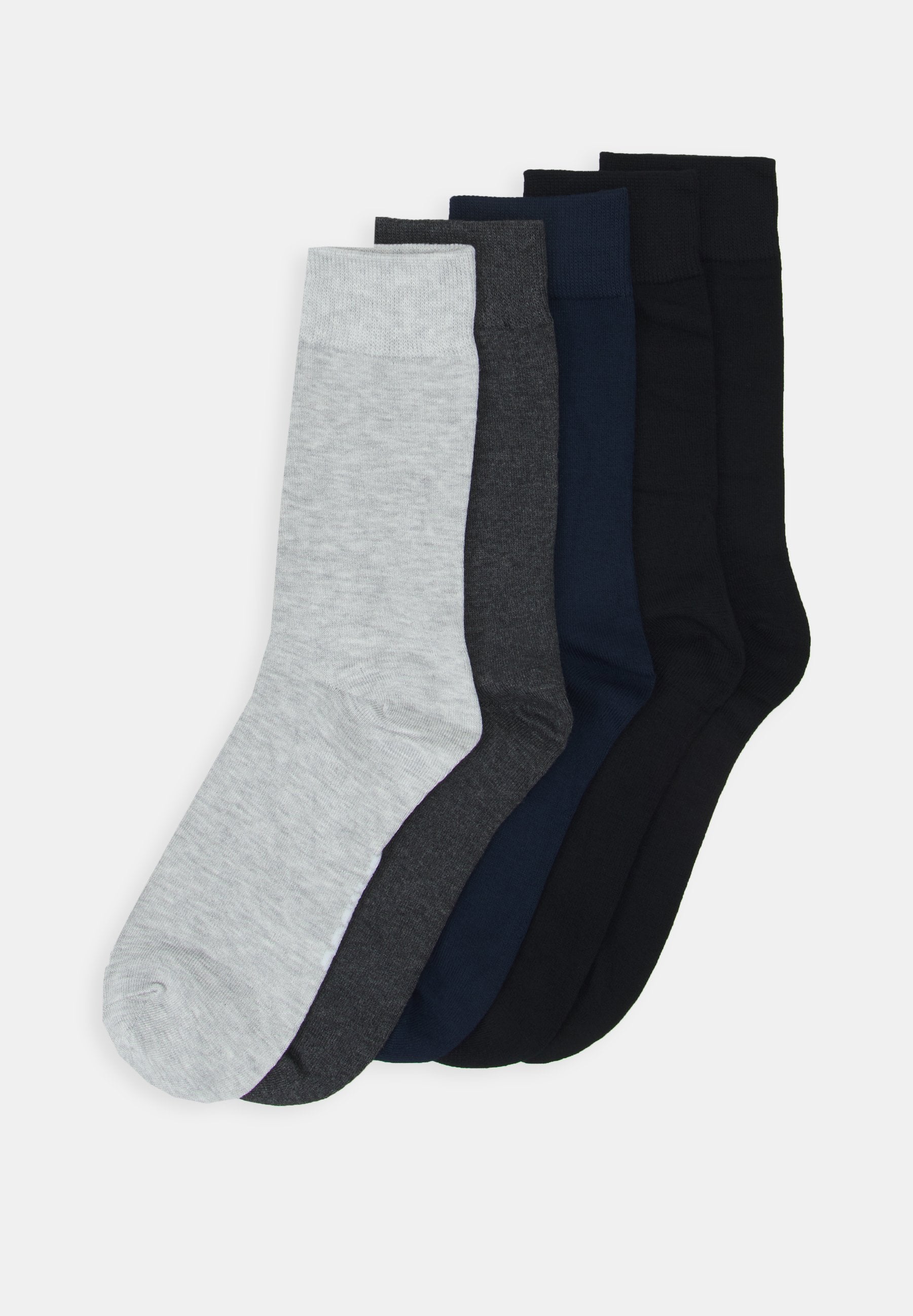 JACBASIC BAMBOO 5 PACK  - Socks - black/navy blazer/dark grey melange/light grey melange