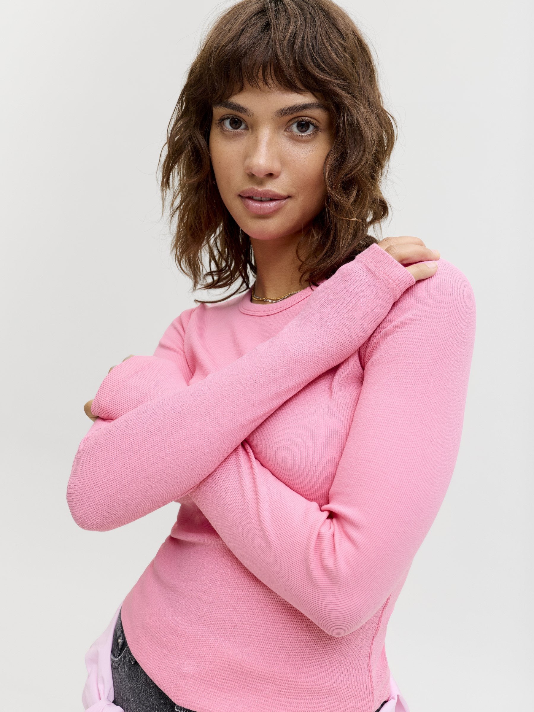 JXFREYA STR LS RIB TEE - Long sleeved top - morning glory