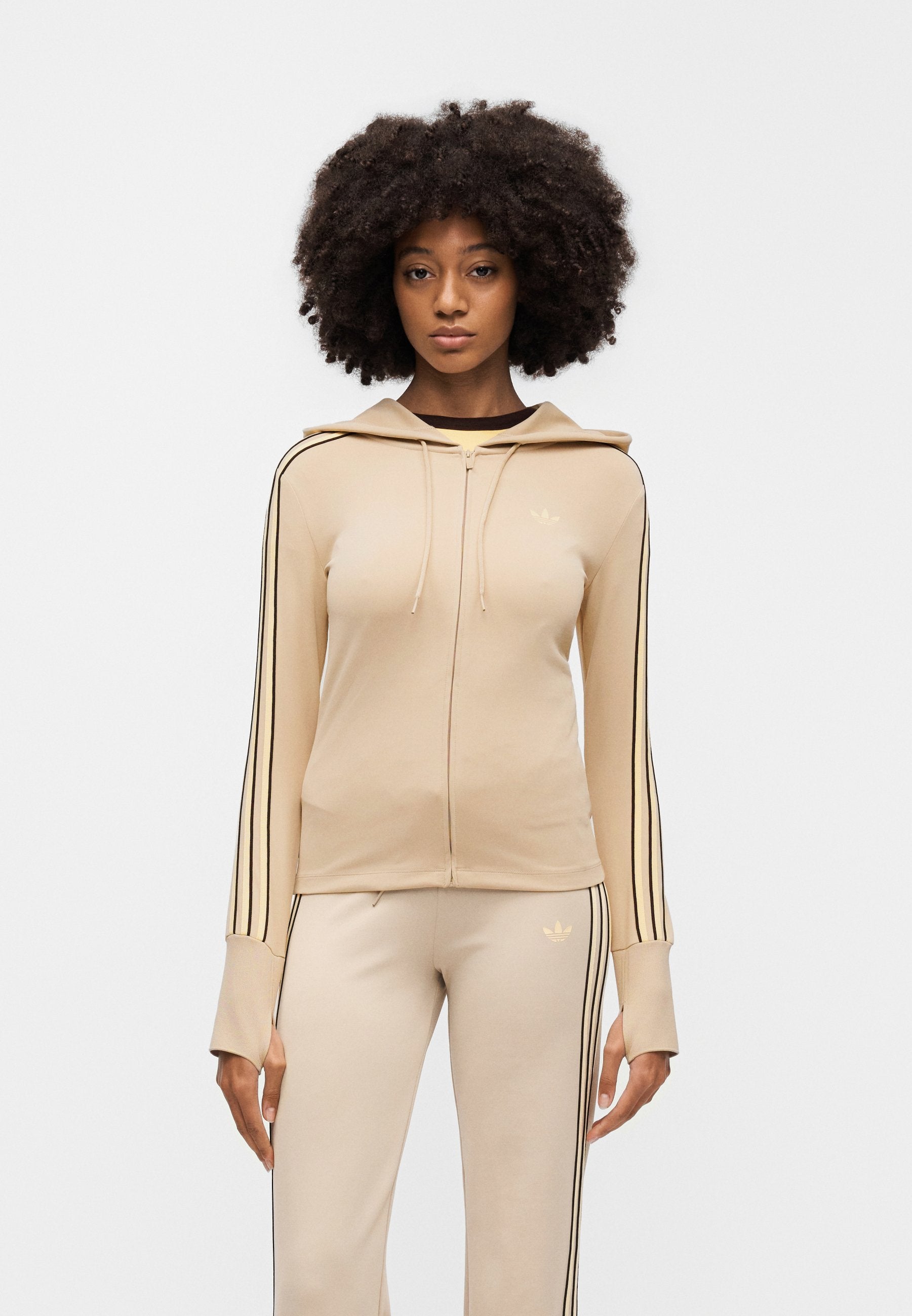 SWEAT ZIPPÉ À CAPUCHE - Kaki clair
