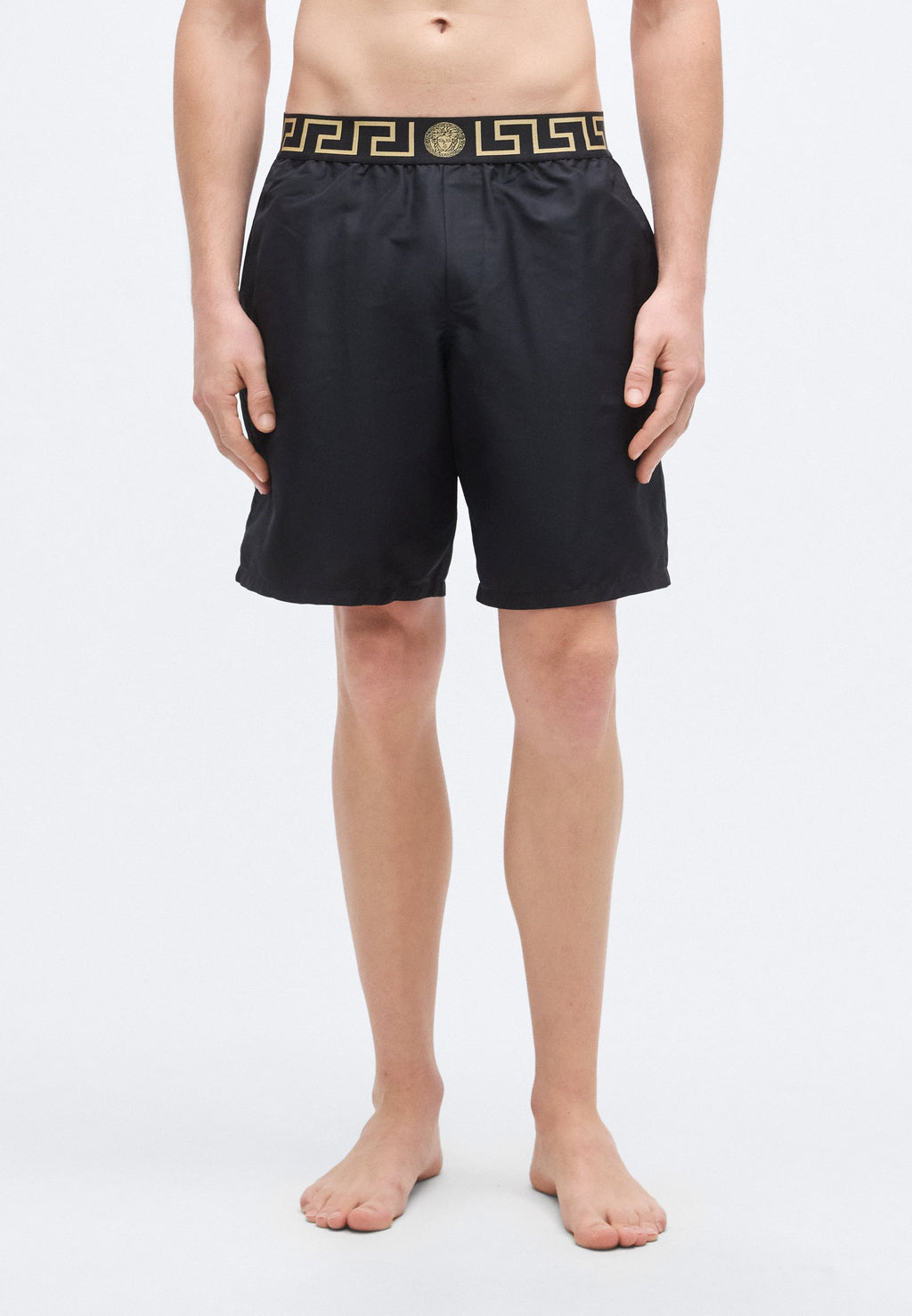 SWIM LONG NEW LOGO - Swimming shorts - black/gold-coloured