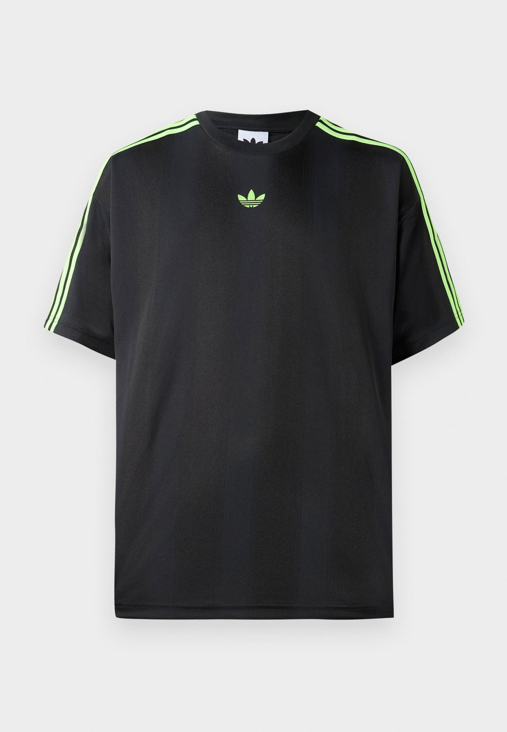 JACQUARD JERSEY - Print T-shirt - black/signal green