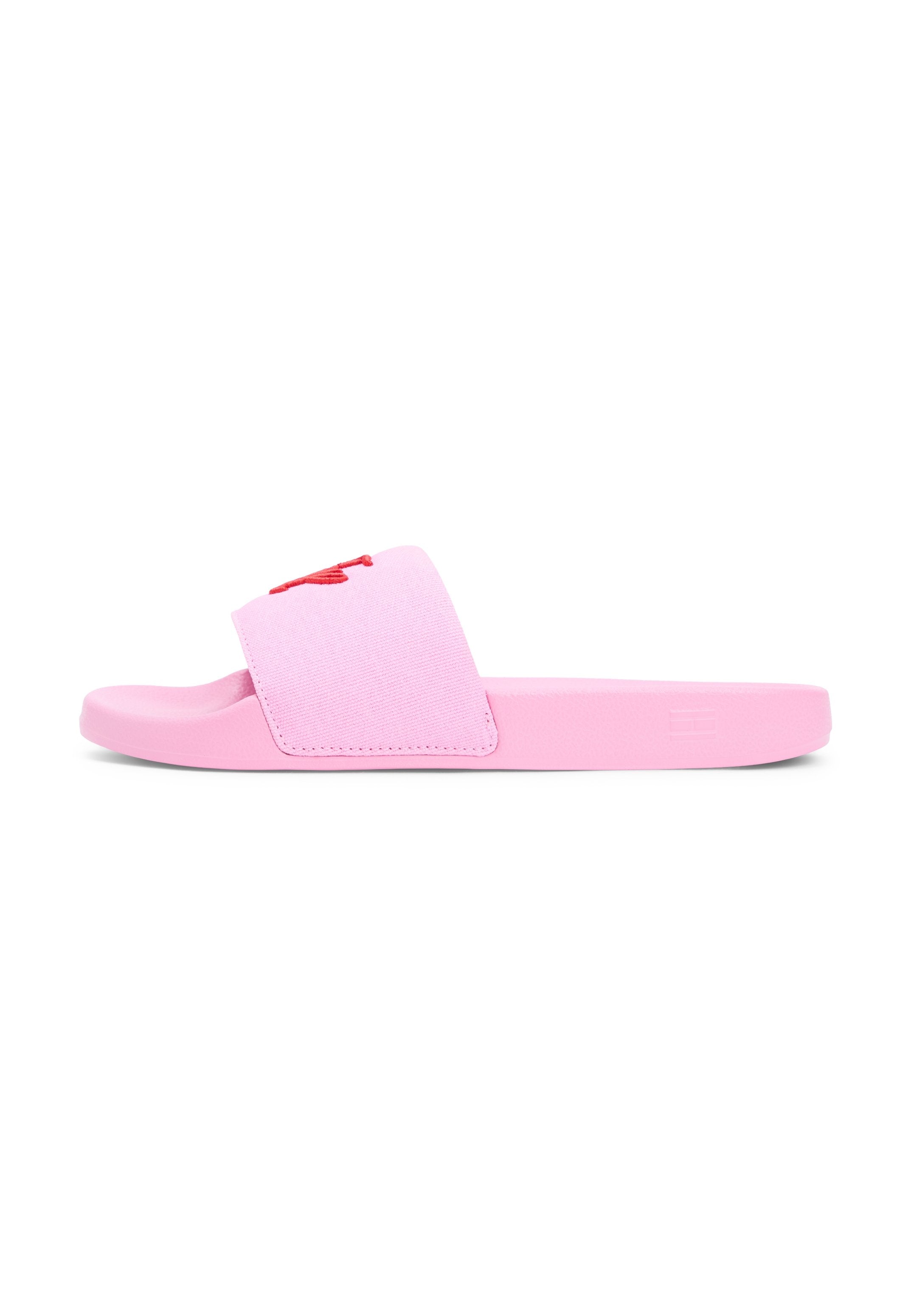 LOGO EMBROIDERY CANVAS POOL SLIDES - Pool slides - rose petal