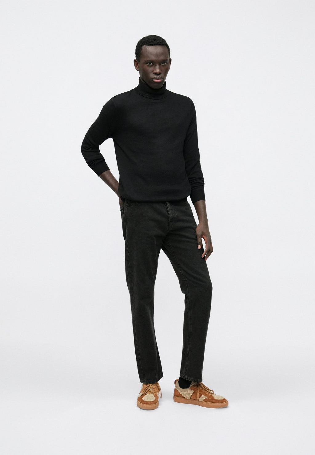 JJEEMIL ROLL NECK - Jumper - schwarz