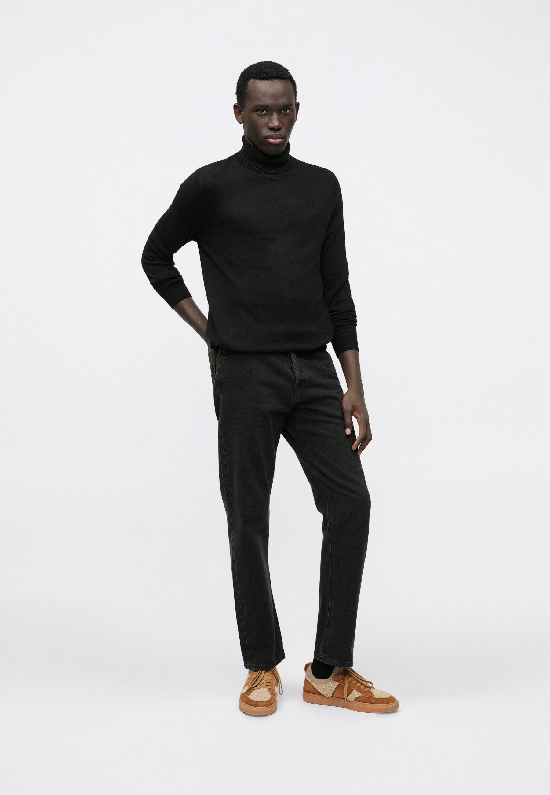 JJEEMIL ROLL NECK - Jumper - schwarz