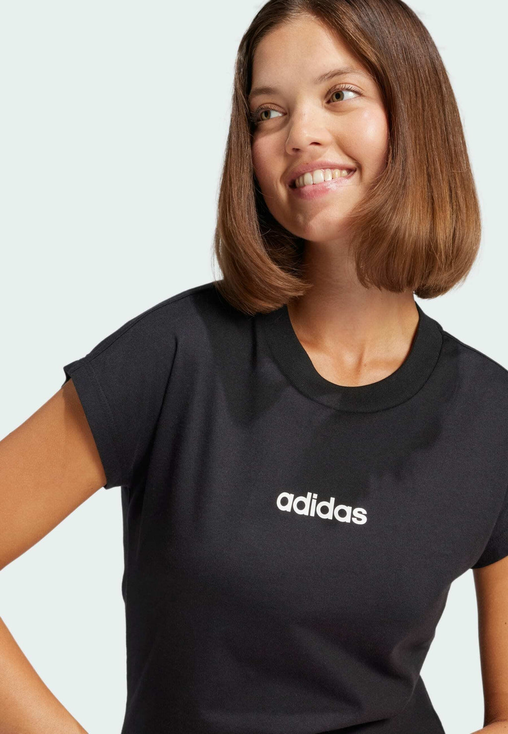 ESSENTIALS LINEAR COTTON - T-shirt basique - black white