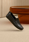 LOGO LEATHER DRIVER SHOES - Moccasins - black