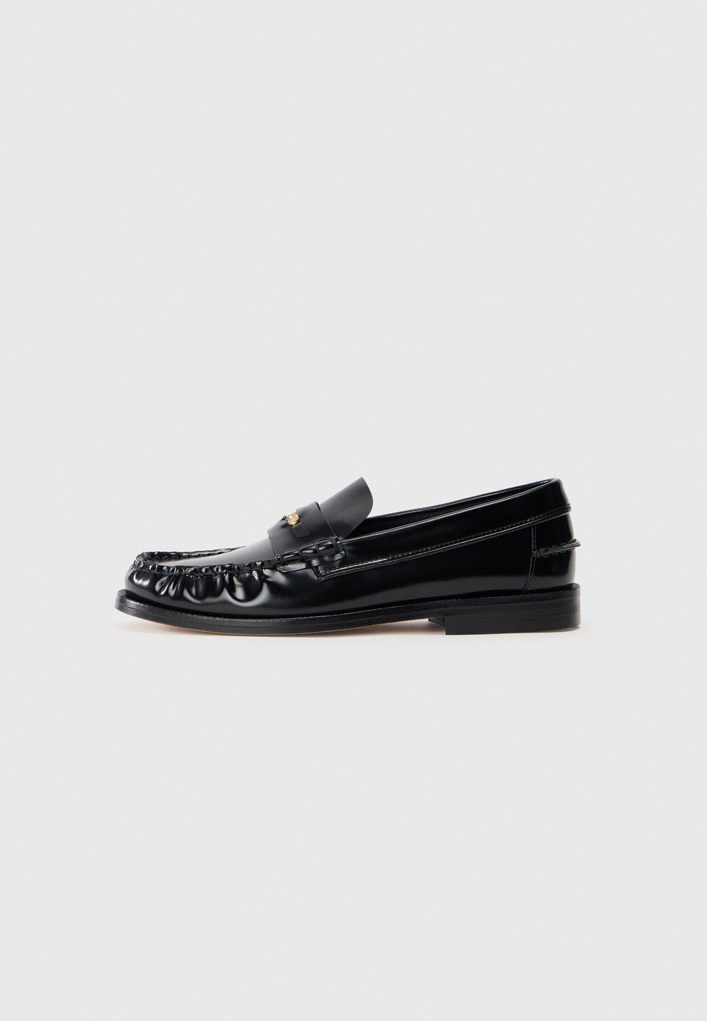 PATENT LEATHER CUSHIONED LOAFERS - Slip-ons - black