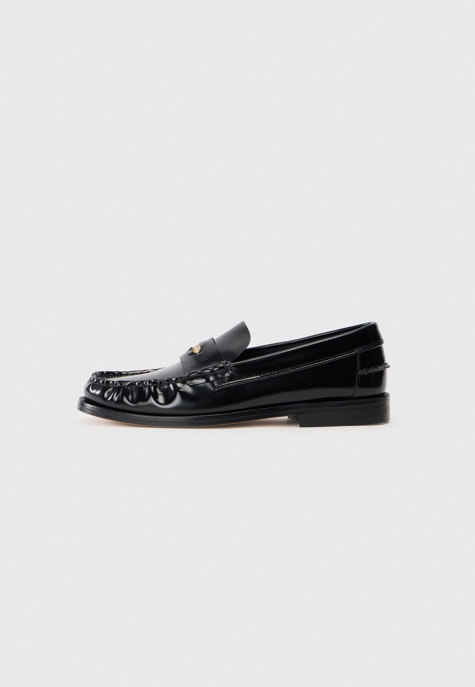 PATENT LEATHER CUSHIONED LOAFERS - Slip-ons - black
