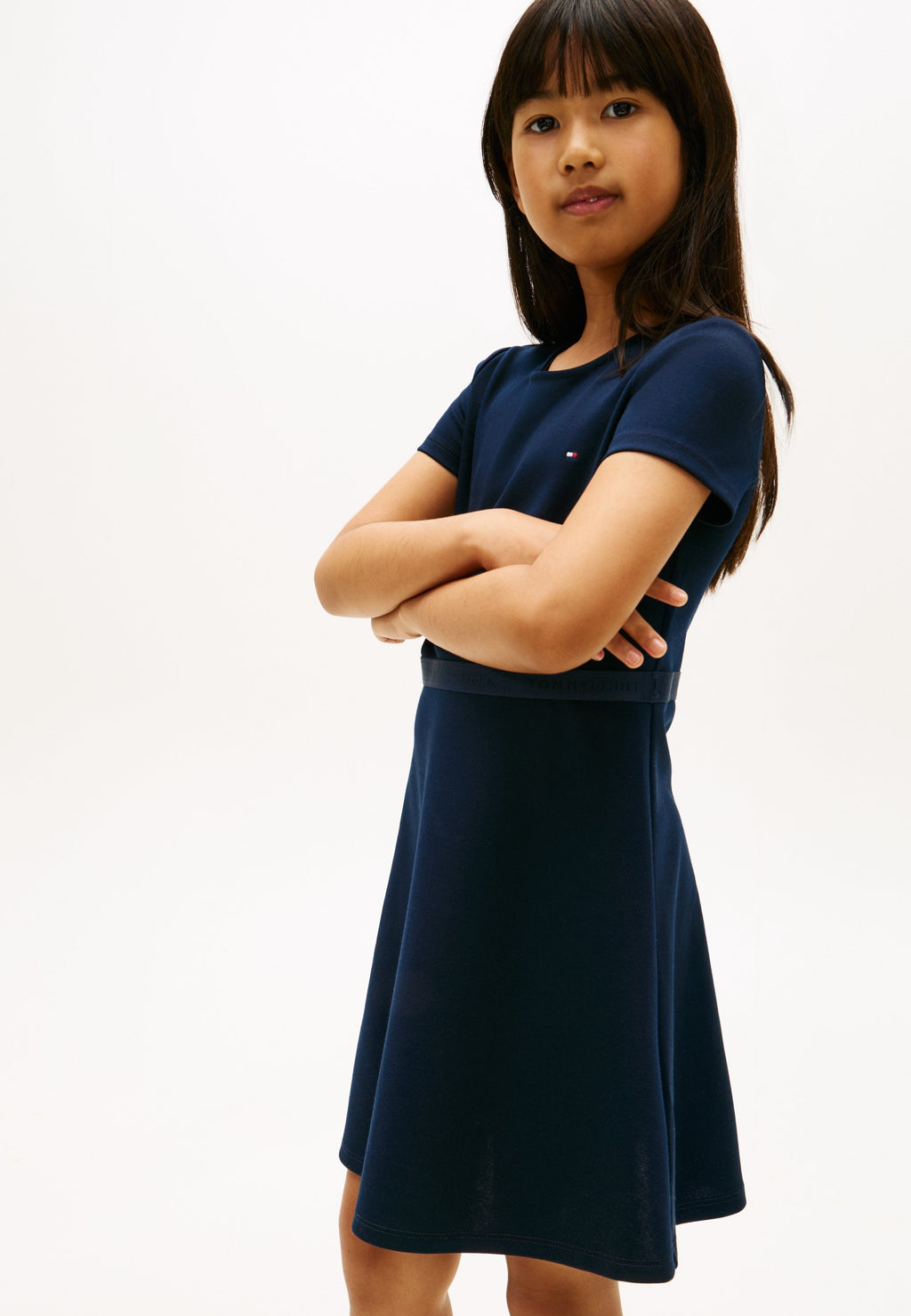 ROBE PATINEUSE INDISPENSABLE À MANCHES COURTES - Robe en jersey - bleu nuit foncé