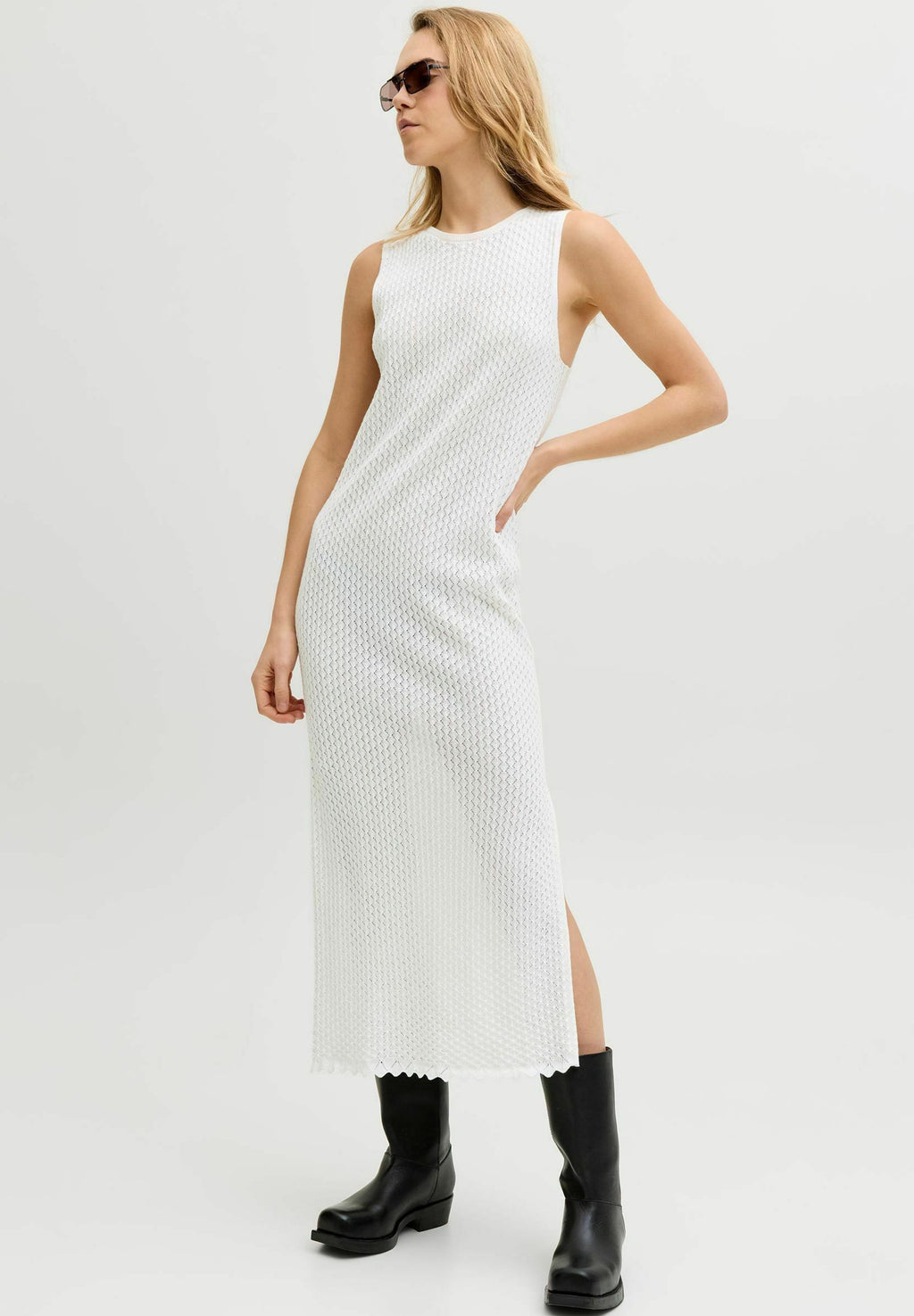 Knitted JXZURI Knitted - Jumper dress - cloud dancer