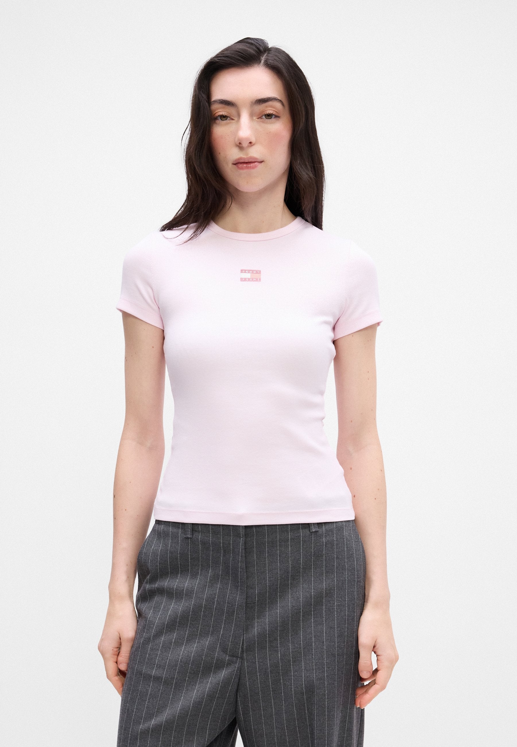 SLIM BADGE TEE - Basic T-shirt - light pink