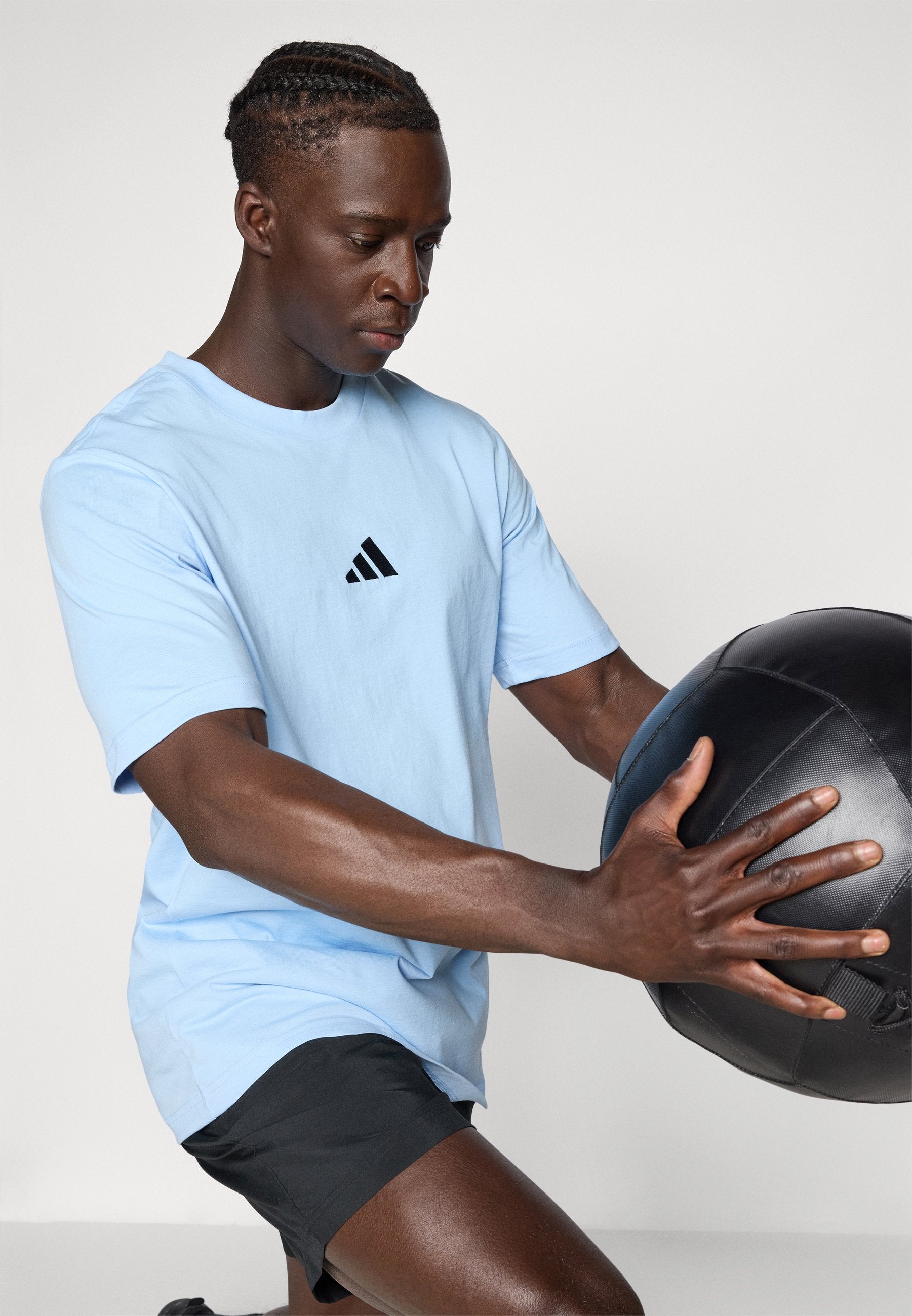 Basic T-shirt - glow blue/black