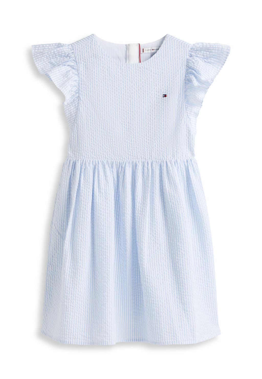 STRIPE SEERSUCKER FIT AND FLARE DRESS - Cocktail dress / Party dress - sweet blue