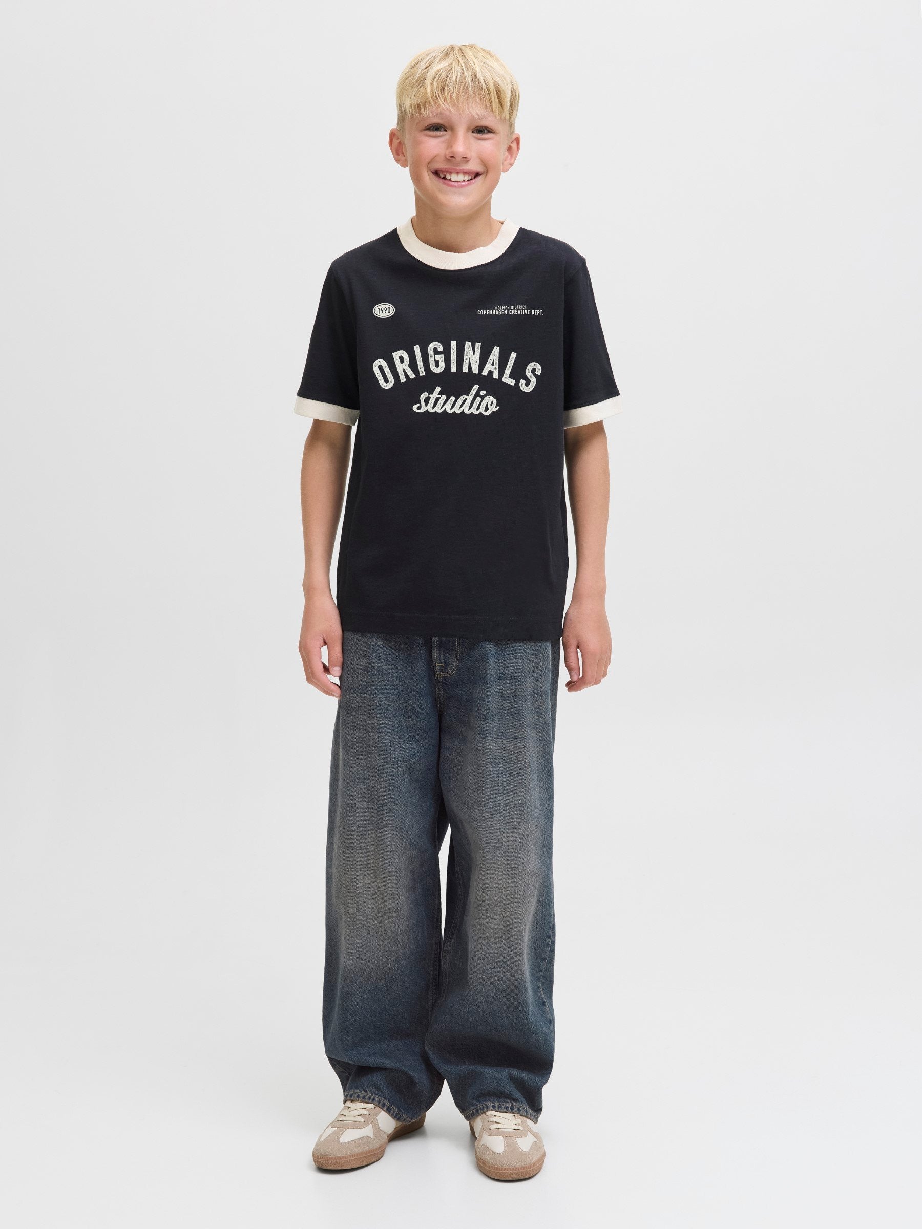 JJIRON JJORIGINAL SQ 311 JNR Junior - Jean à coupe droite - denim bleu
