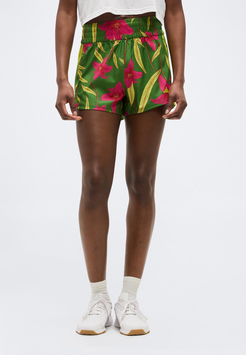 ADIDAS X FARM PIO PACER - Short de sport - crew green/bahia magenta/unity lime